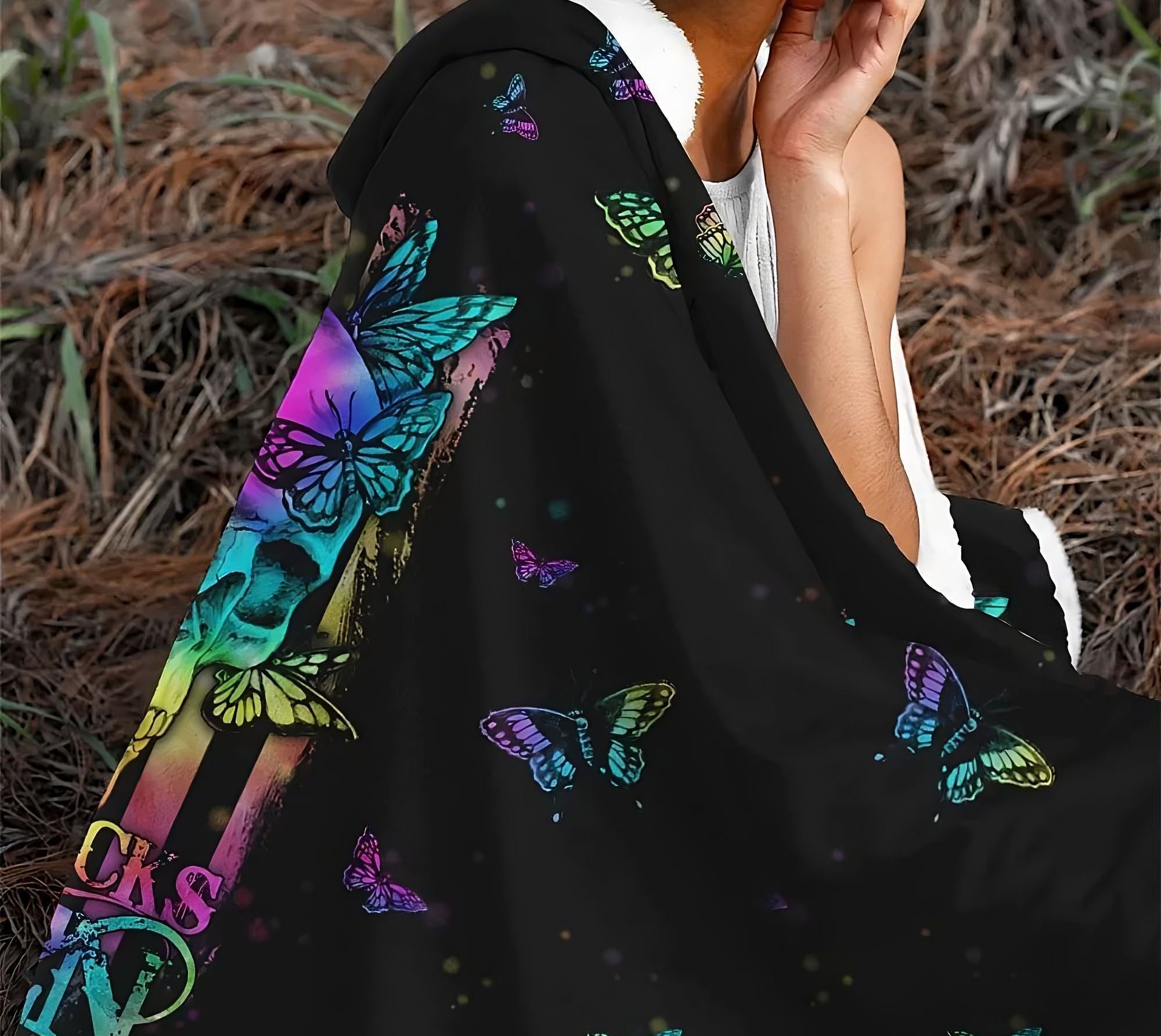 skull-tie-dye-butterfly-sherpa-blanket-hoodie-wearable-blanket-hoodie