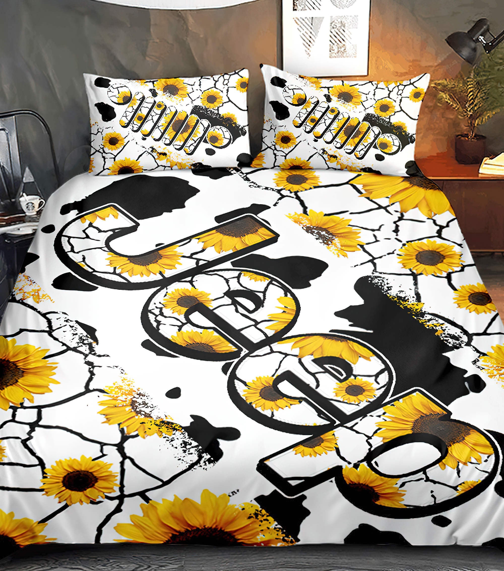 jeep-sunflower-cowhide-bedding-set