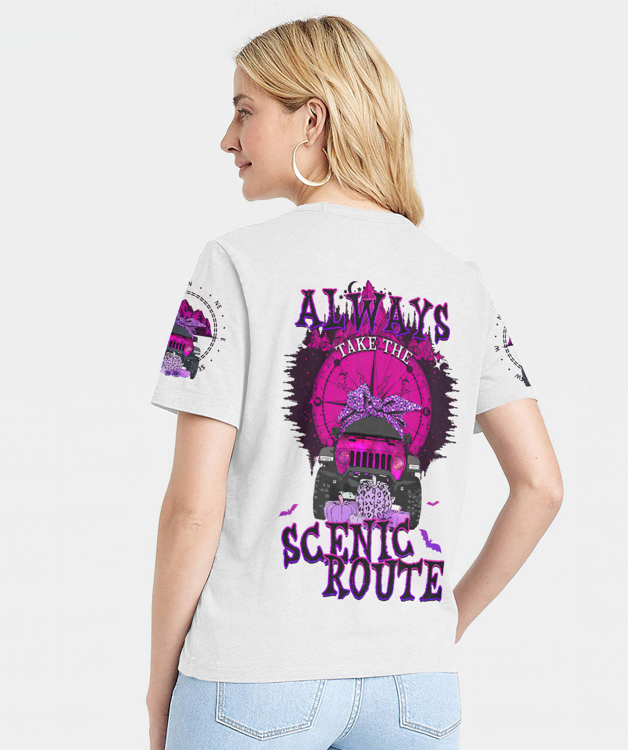 always-take-the-scenic-route-2-women-v-neck-t-shirt