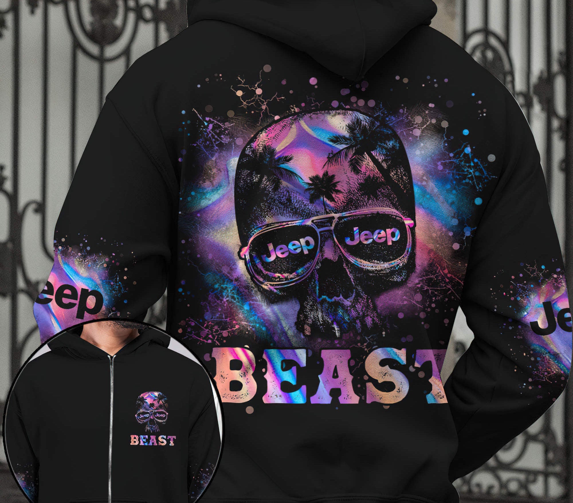 jeep-skull-beast-beauty-couple-hoodie