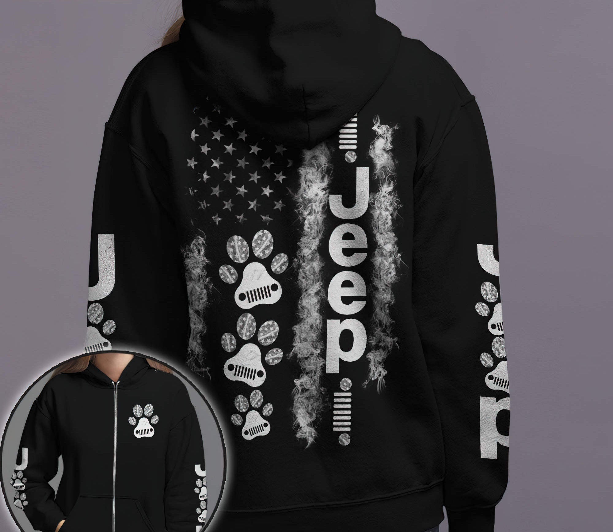 jeep-dog-paw-bw-hoodie