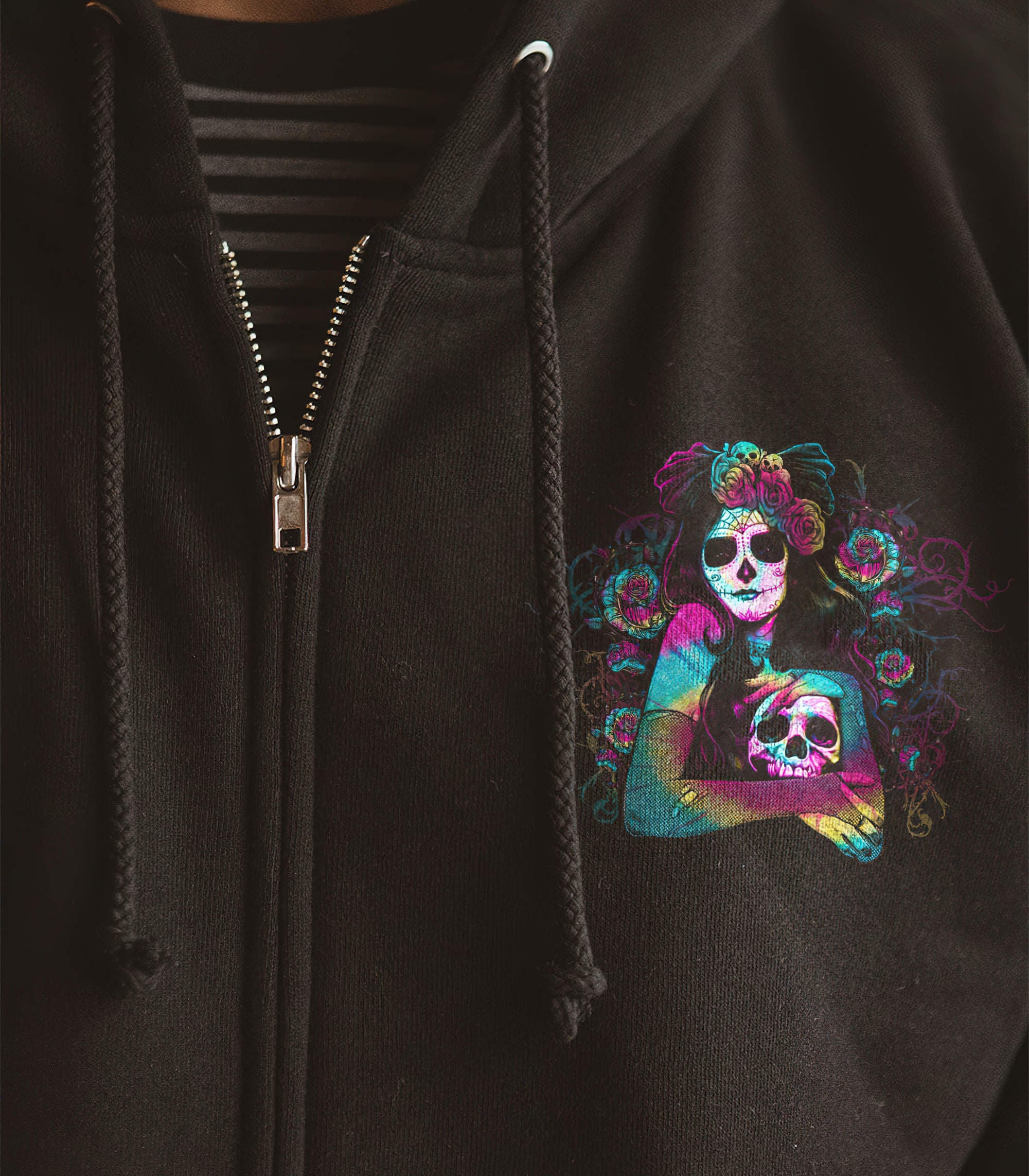 thick-thighs-and-thin-patience-sugar-skull-all-over-print-hoodie