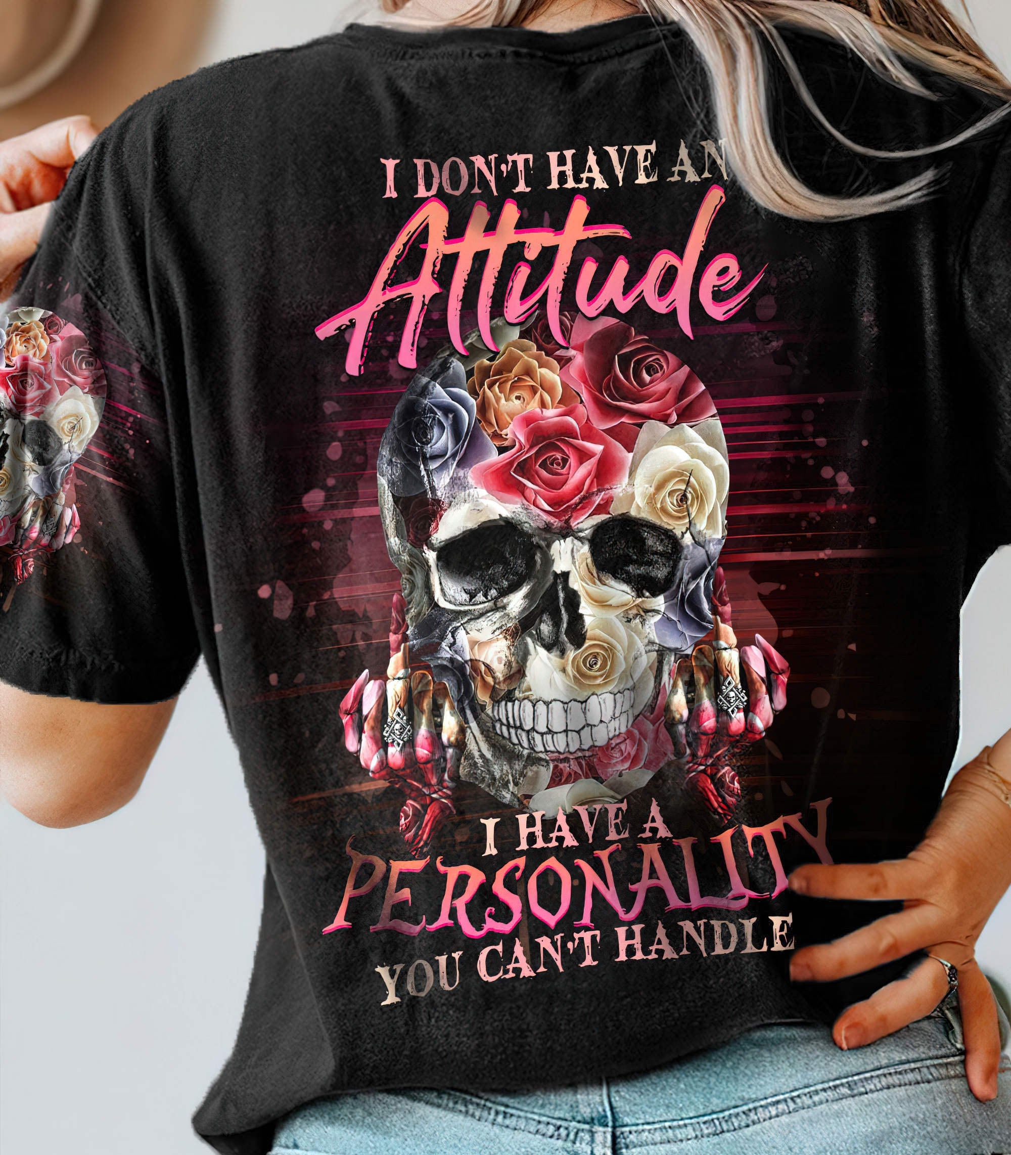 i-dont-have-an-attitude-flower-skull-all-over-print-t-shirt