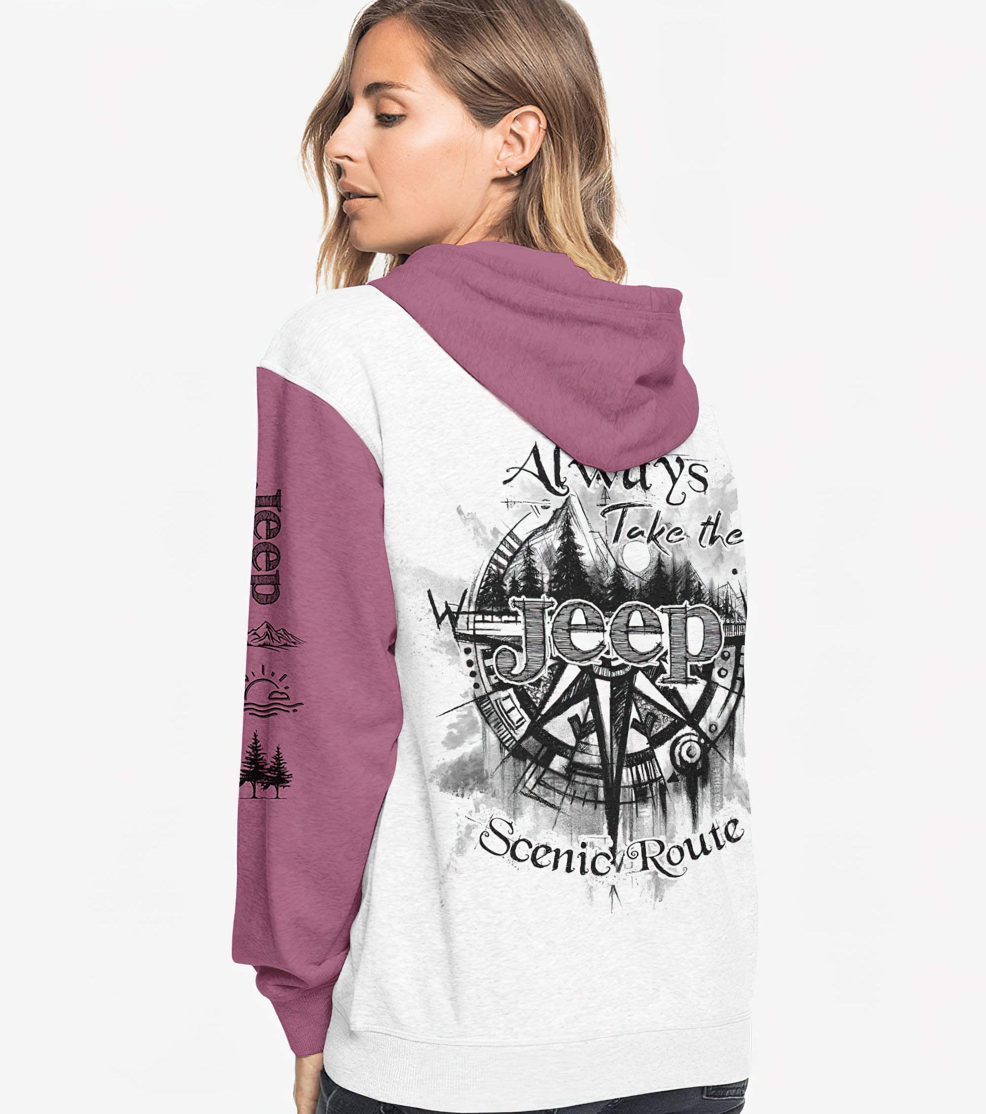 personalized-always-take-the-scenic-route-compass-jeep-hoodie