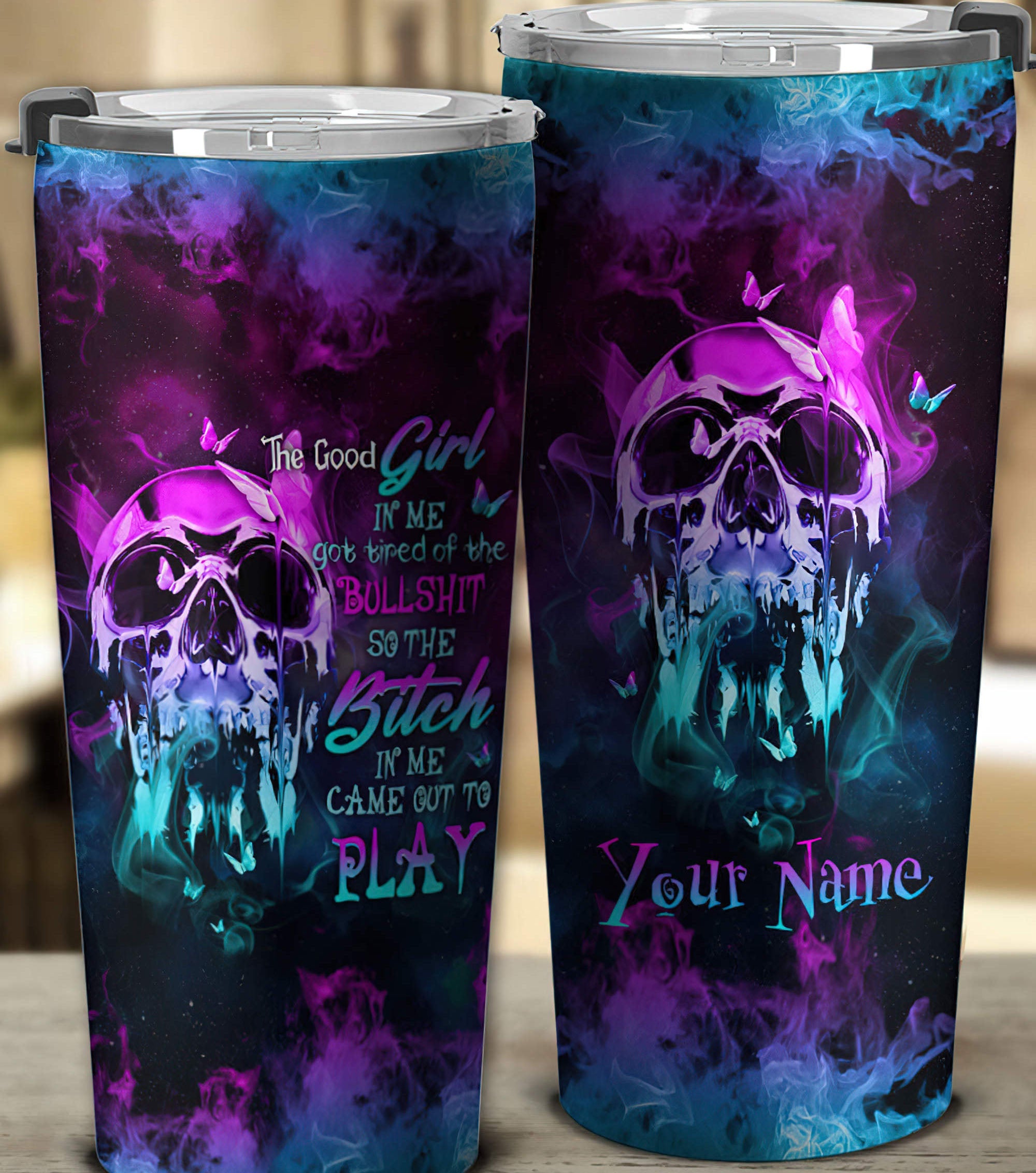 personalized-the-good-girl-in-me-got-tired-skull-1-tumbler