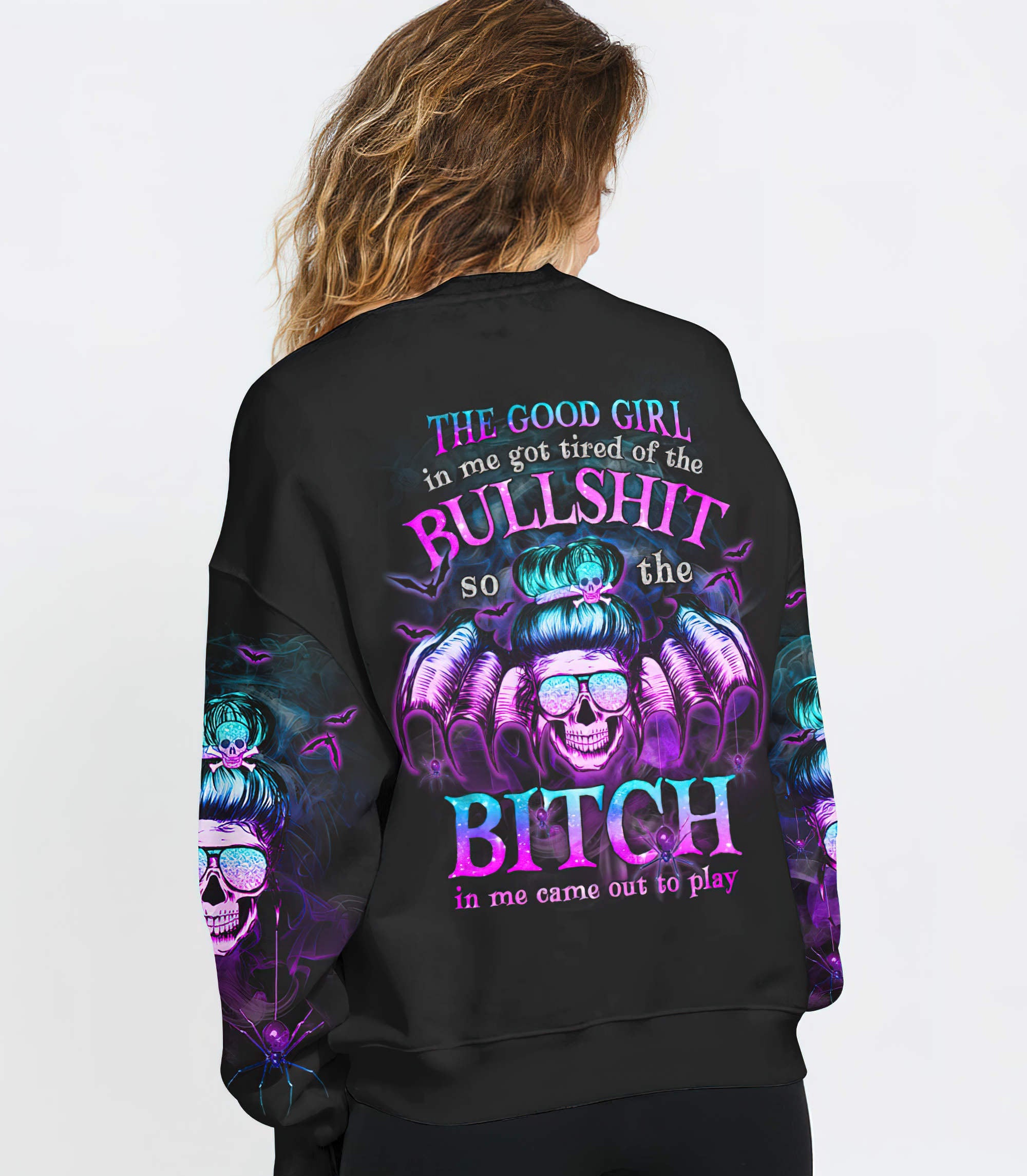 the-good-girl-in-me-got-tired-skull-halloween-all-over-print-sweatshirt