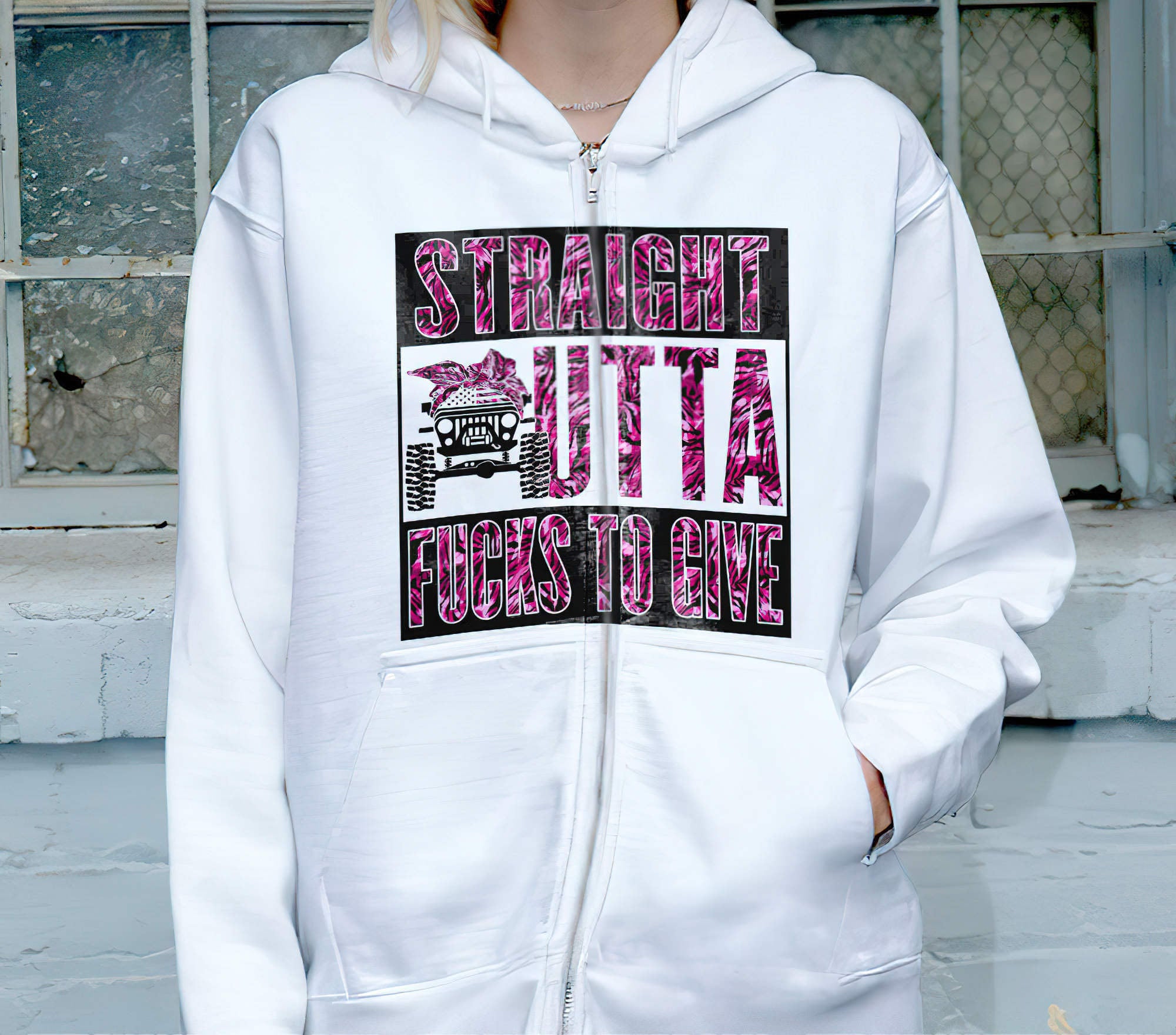 straigh-outta-jeep-zebra-texture-1-sided-hoodie