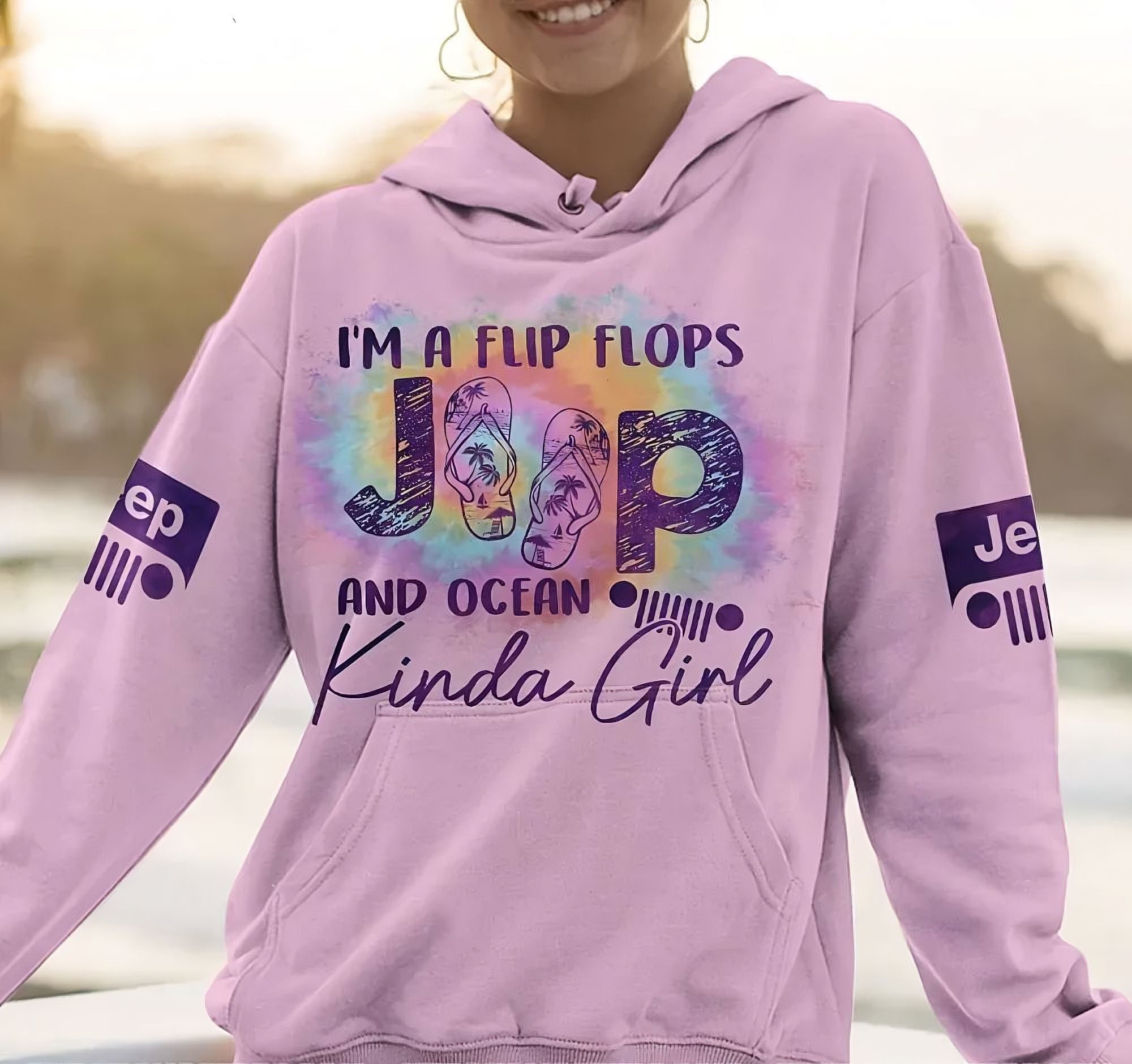 im-a-flip-flops-jeep-and-ocean-kinda-girl-pastel-all-over-print-hoodie