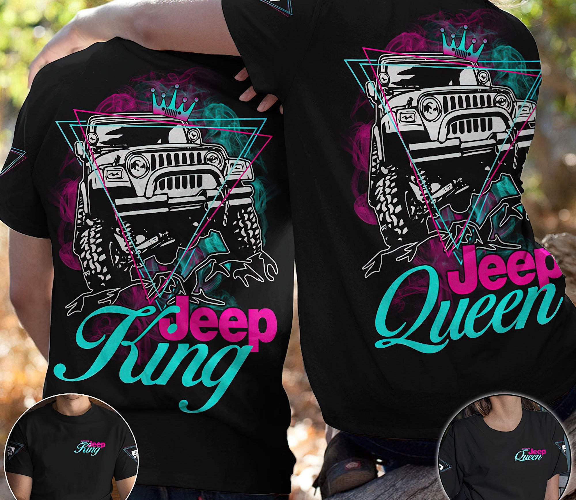 jeep-king-queen-couple-triangle-t-shirt