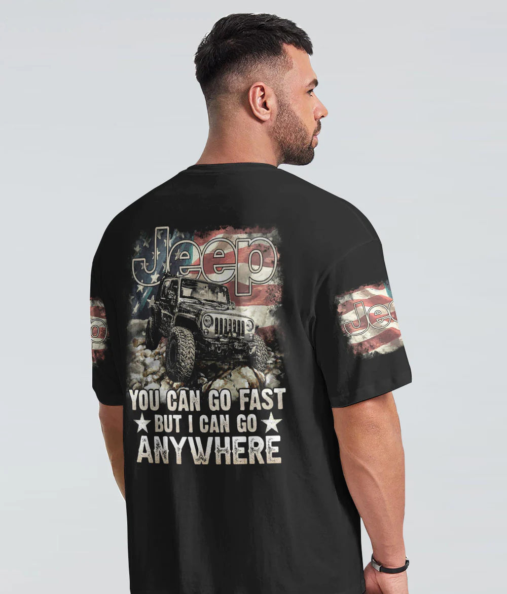 you-can-go-fast-jeep-vitage-flag-t-shirt