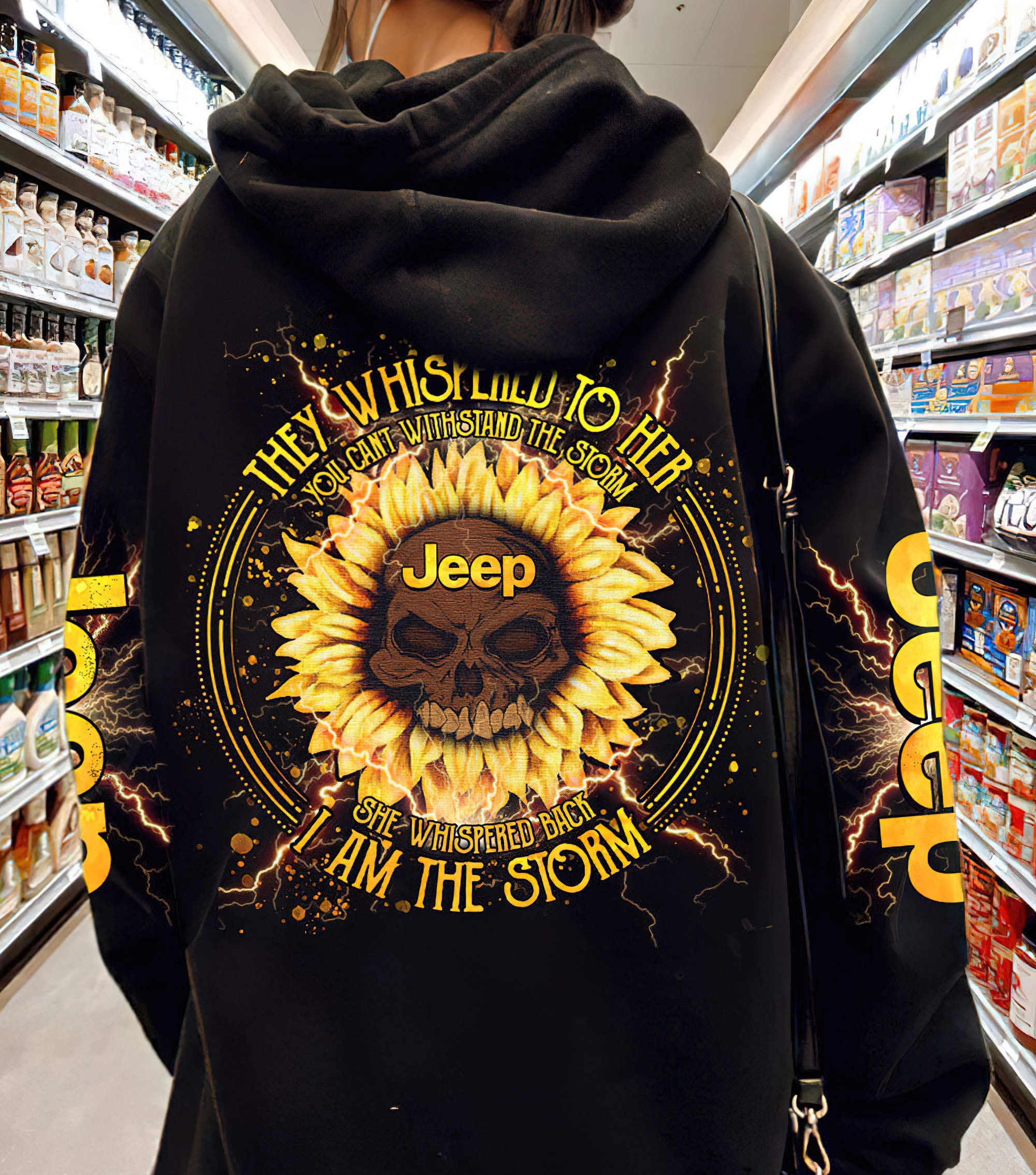 i-am-the-storm-sunflower-skull-jeep-hoodie