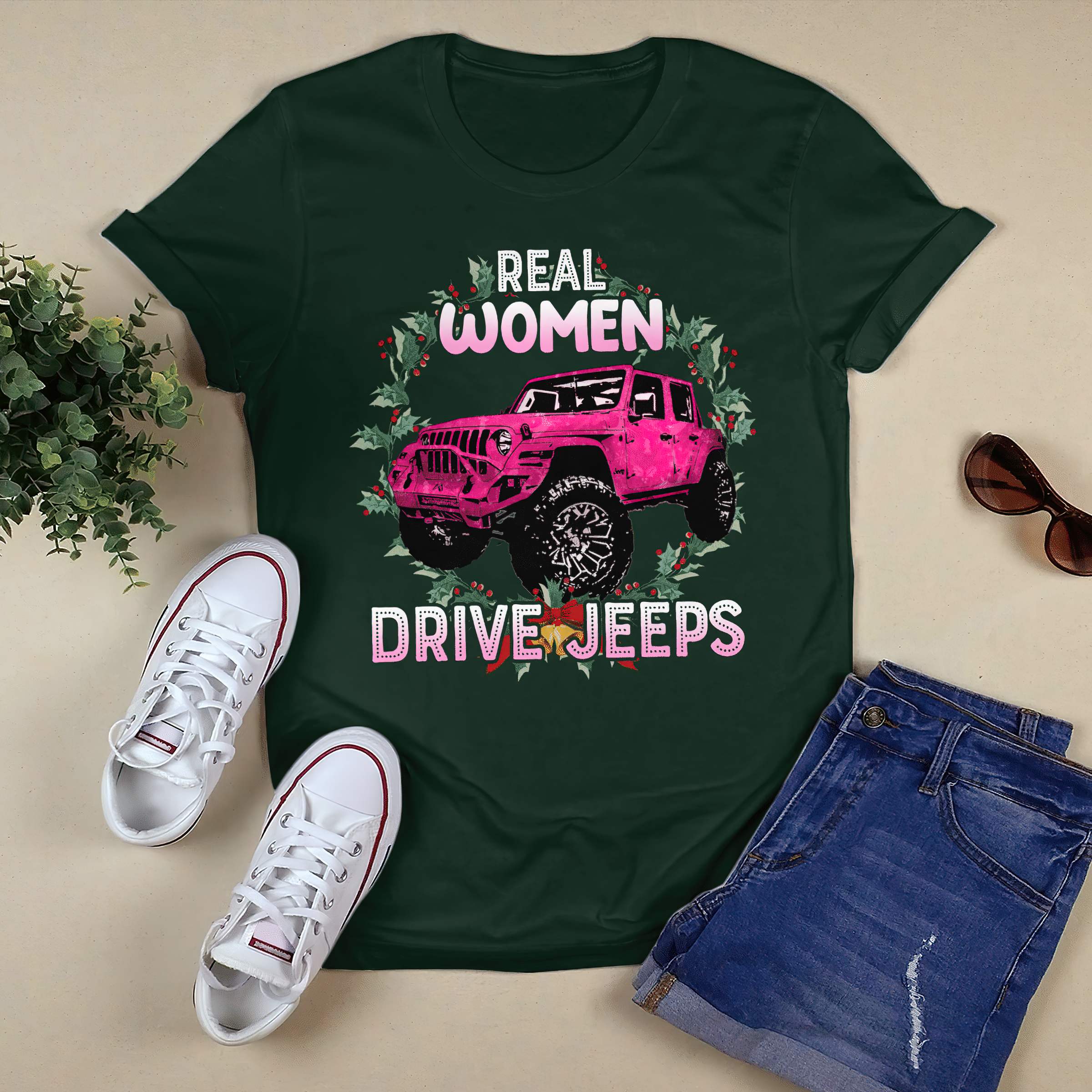 real-women-jeep-christmas-t-shirt