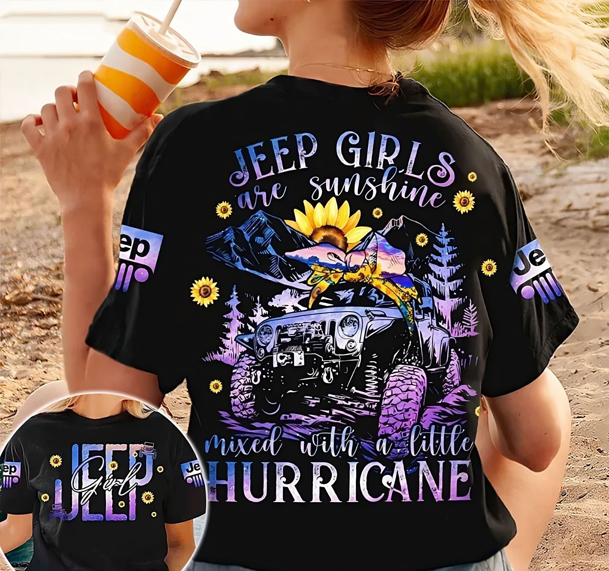 jeep-girls-are-sunshine-sunflower-purple-all-over-print-t-shirt