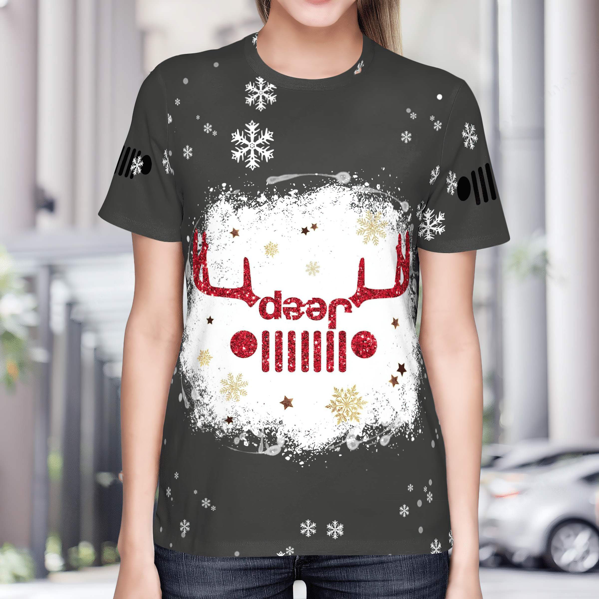 deer-jeep-christmas-t-shirt