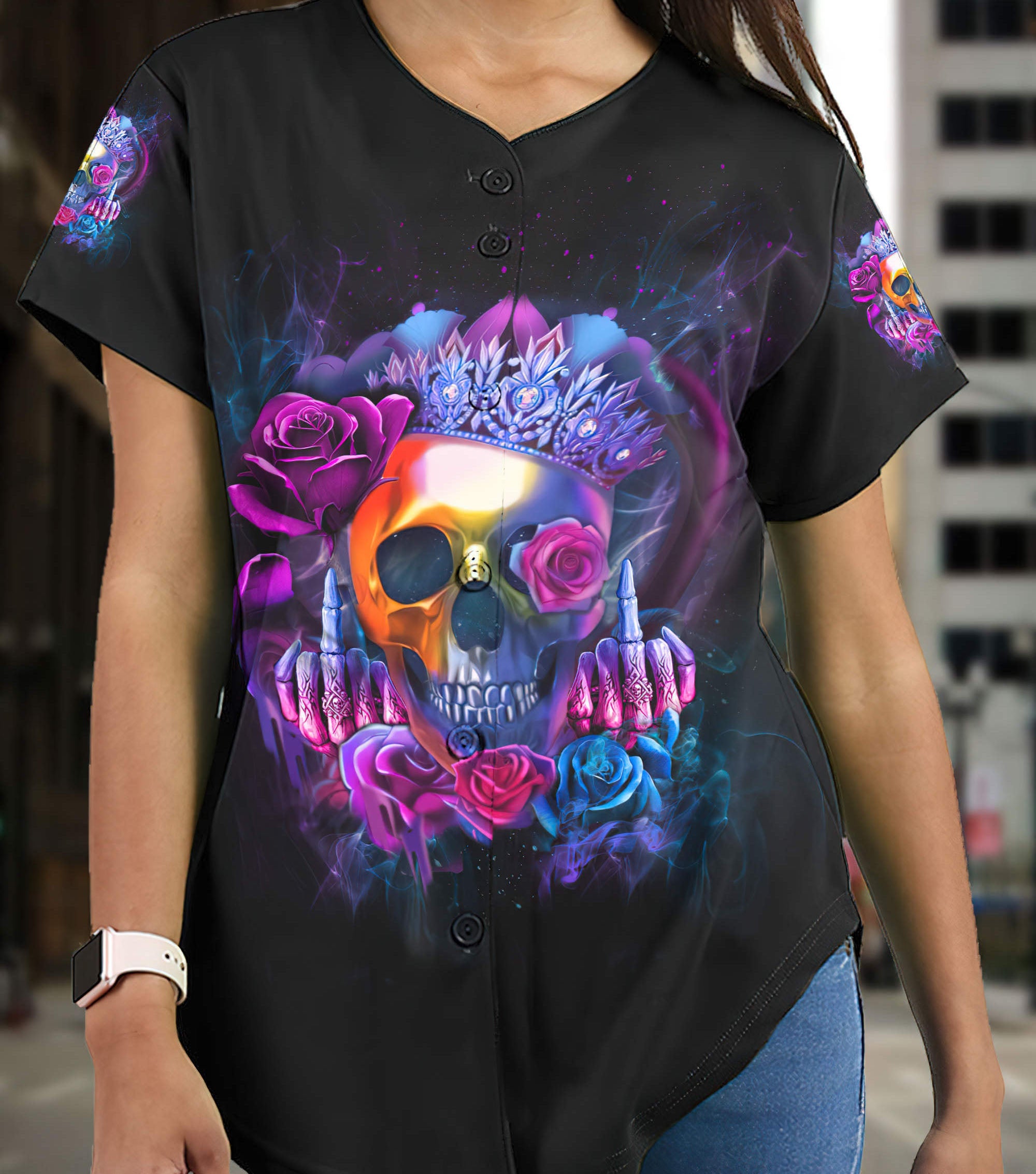 im-the-fking-queen-rose-skull-baseball-jersey-baseball-jersey