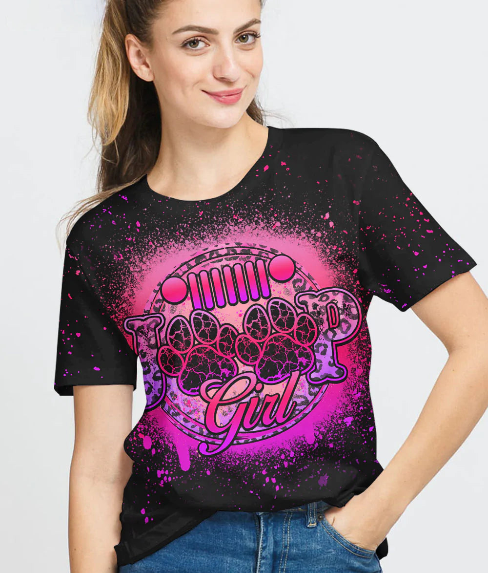 jeep-girl-dog-leopard-bleached-pink-t-shirt