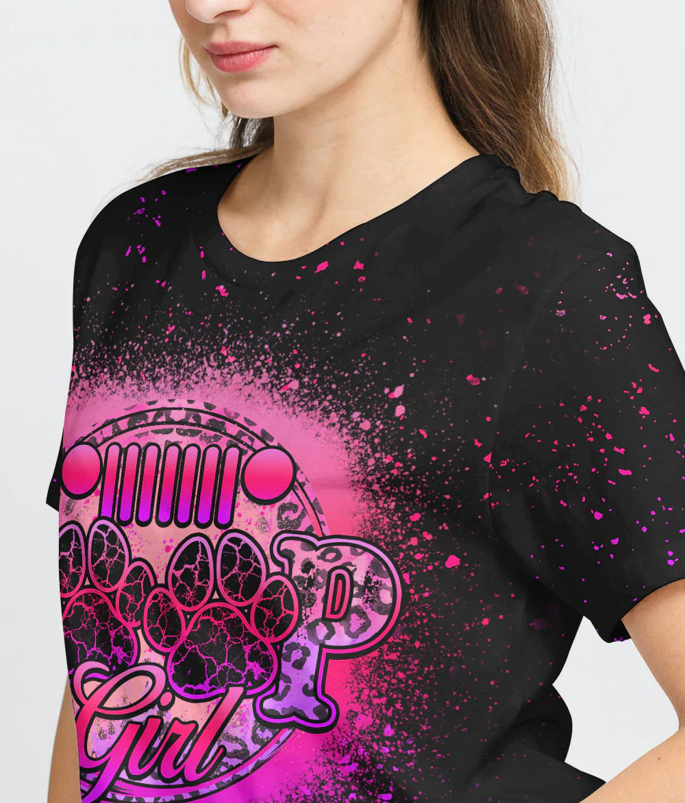 jeep-girl-dog-leopard-bleached-pink-t-shirt