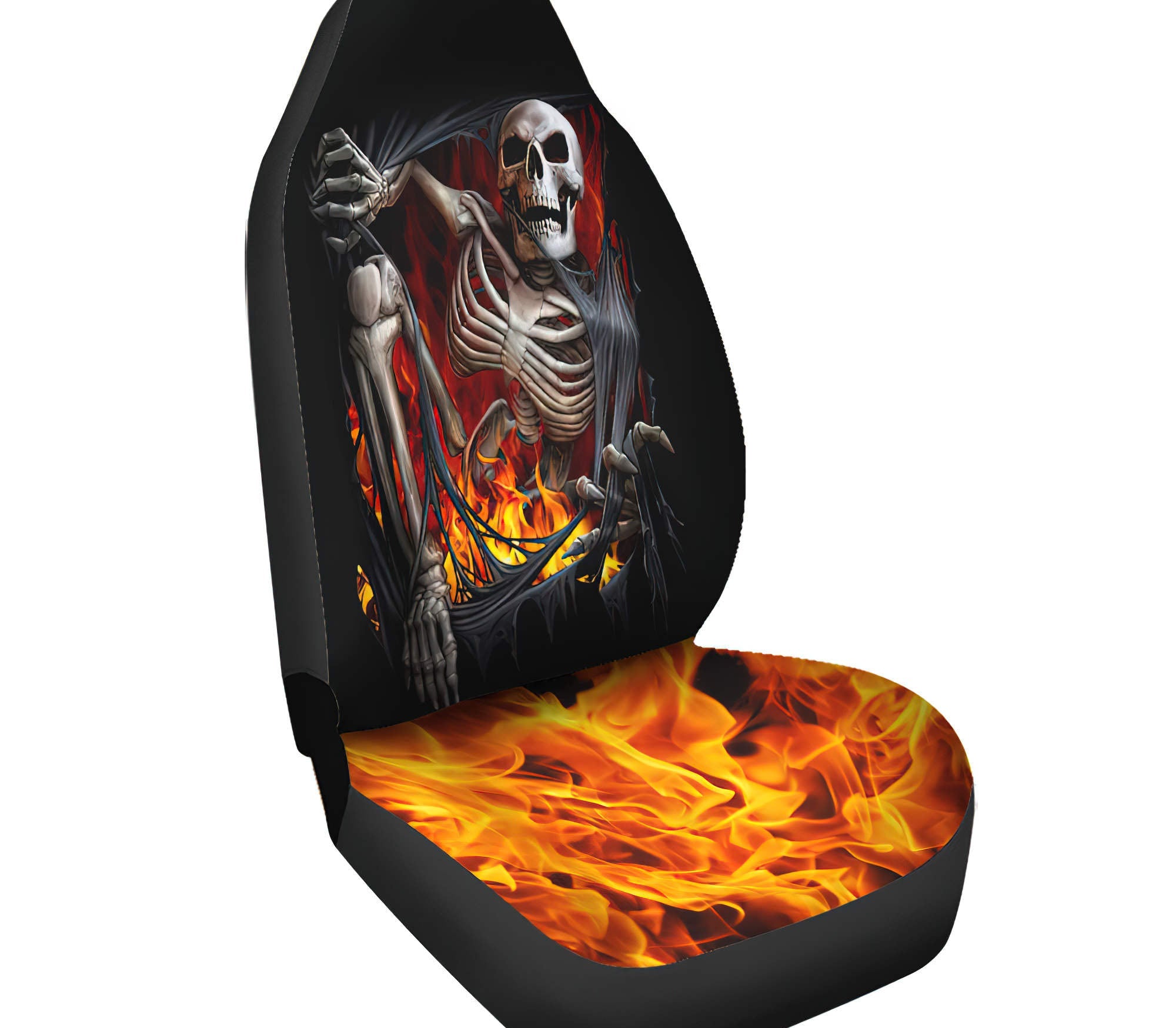 Skull Torn Automotive Car Seat Cover