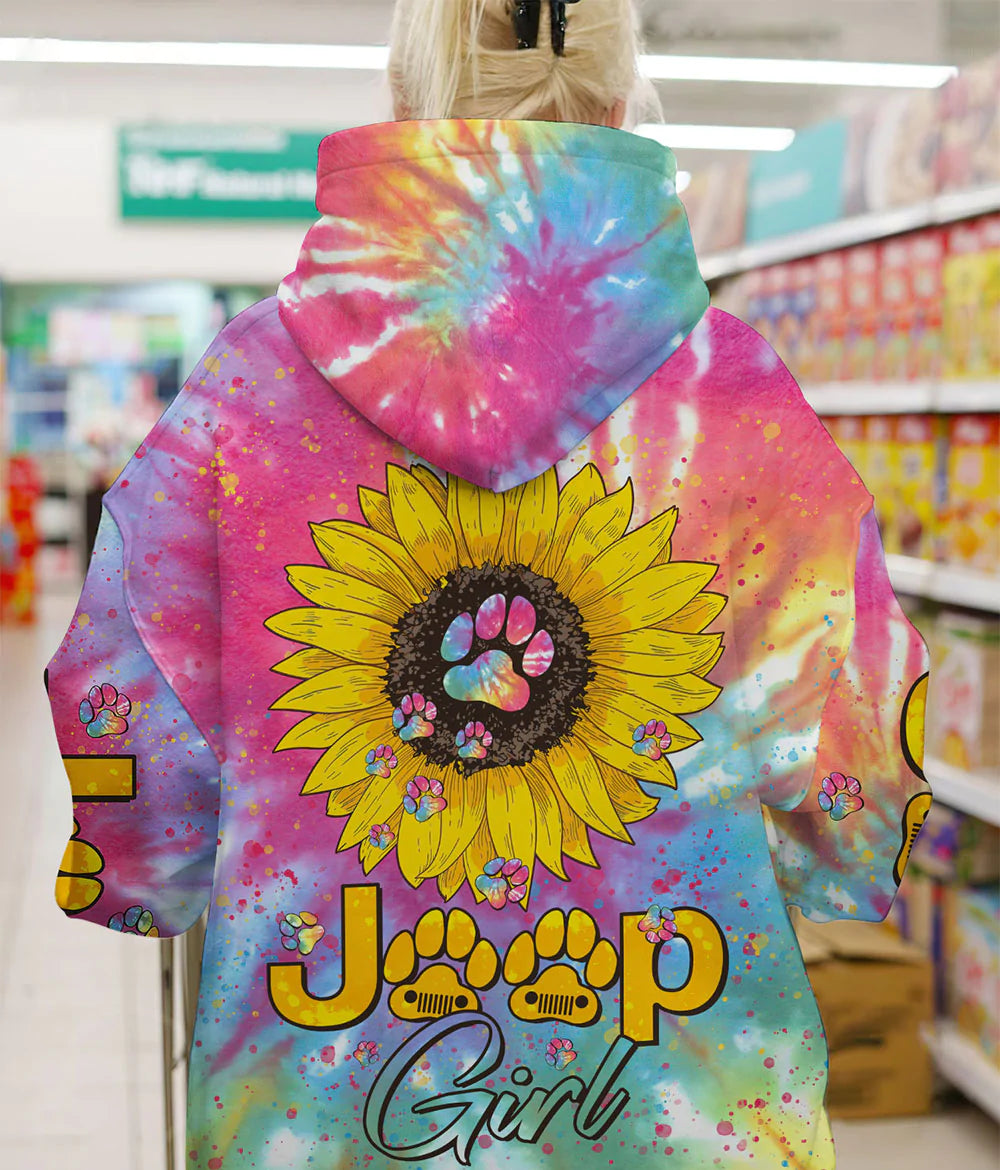 jeep-girl-sunflower-dog-tie-dye-hoodie