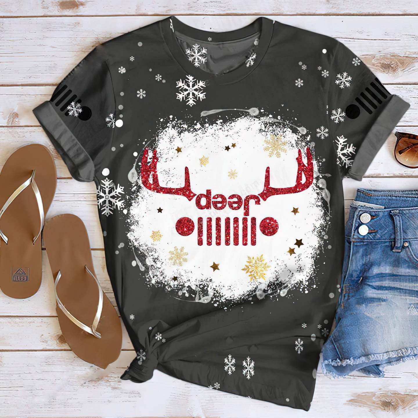 deer-jeep-christmas-t-shirt