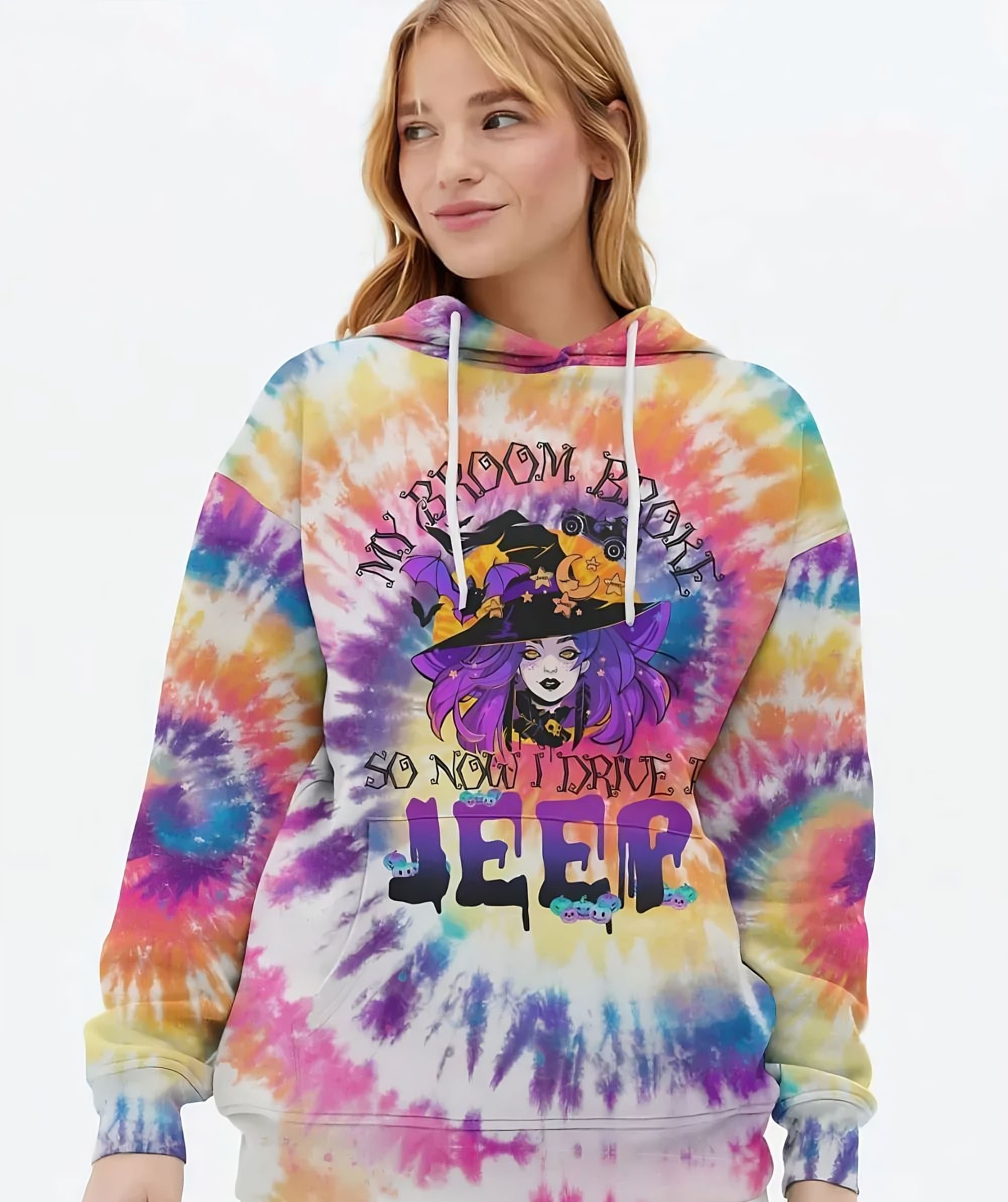 my-broom-broke-so-now-i-drive-a-jeep-tie-dye-halloween-all-over-print-hoodie