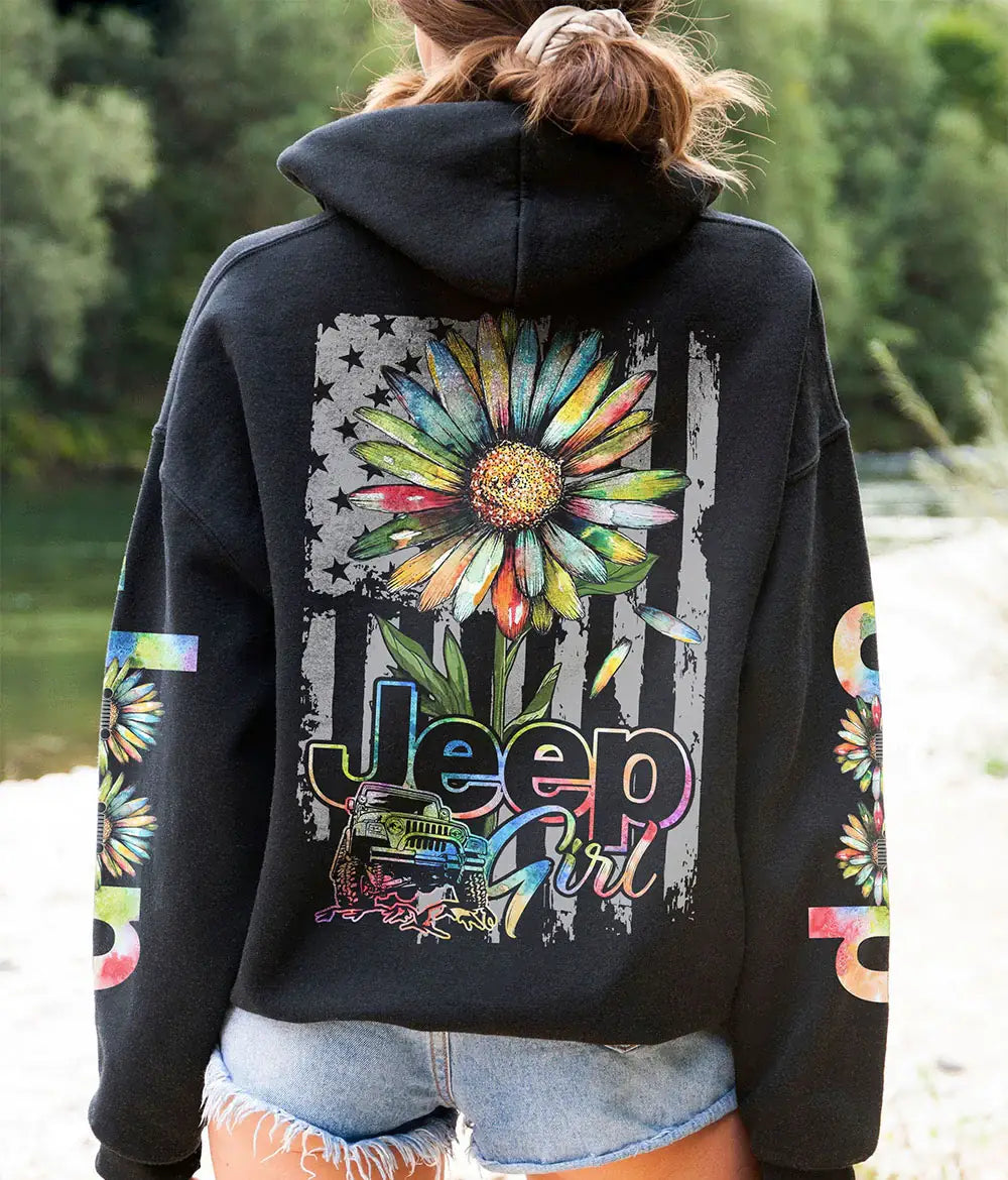 jeep-girl-daisy-painting-flag-hoodie