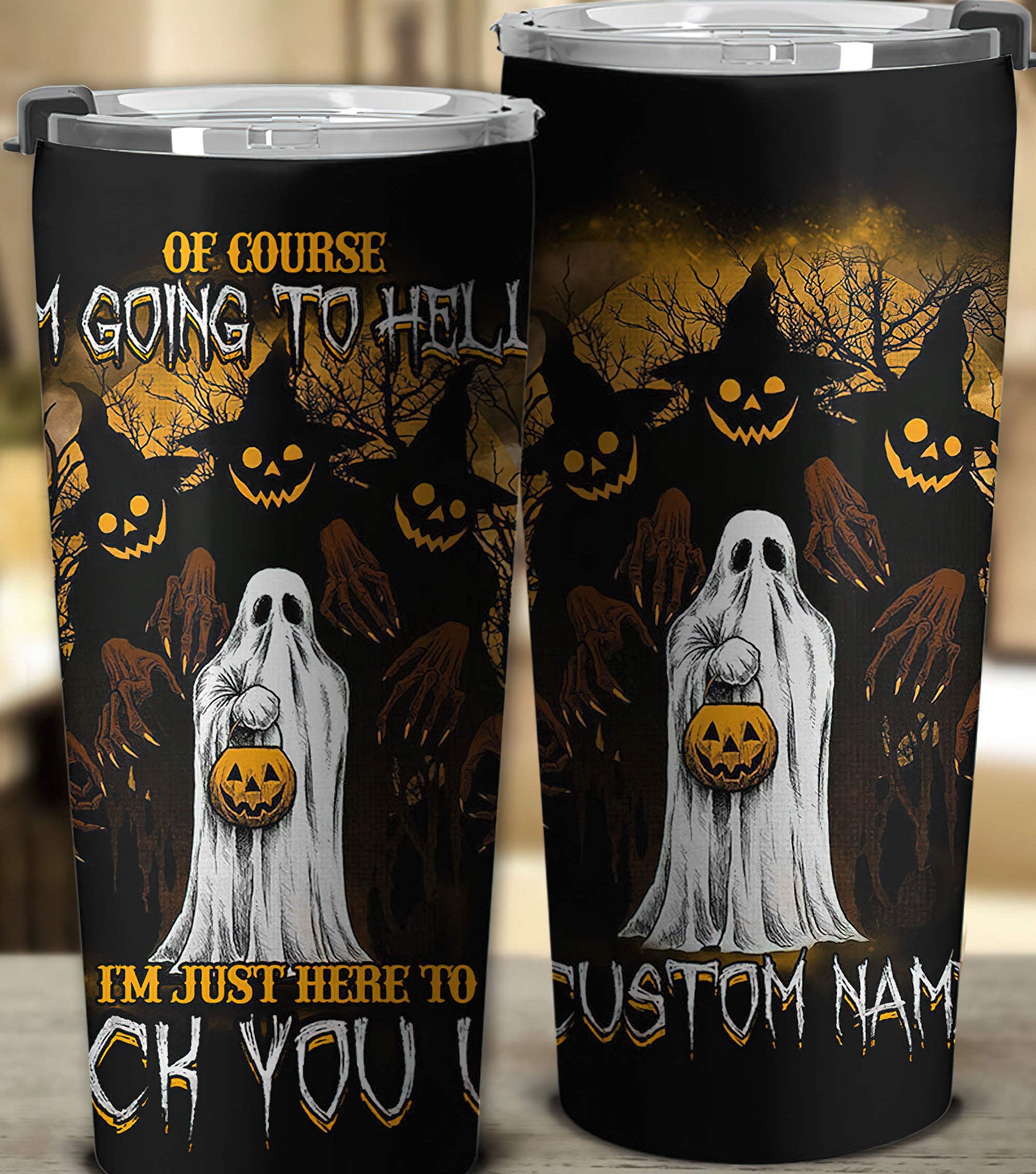 Personalized Of Course I'm Going To Hell Skull Tumbler Tumbler