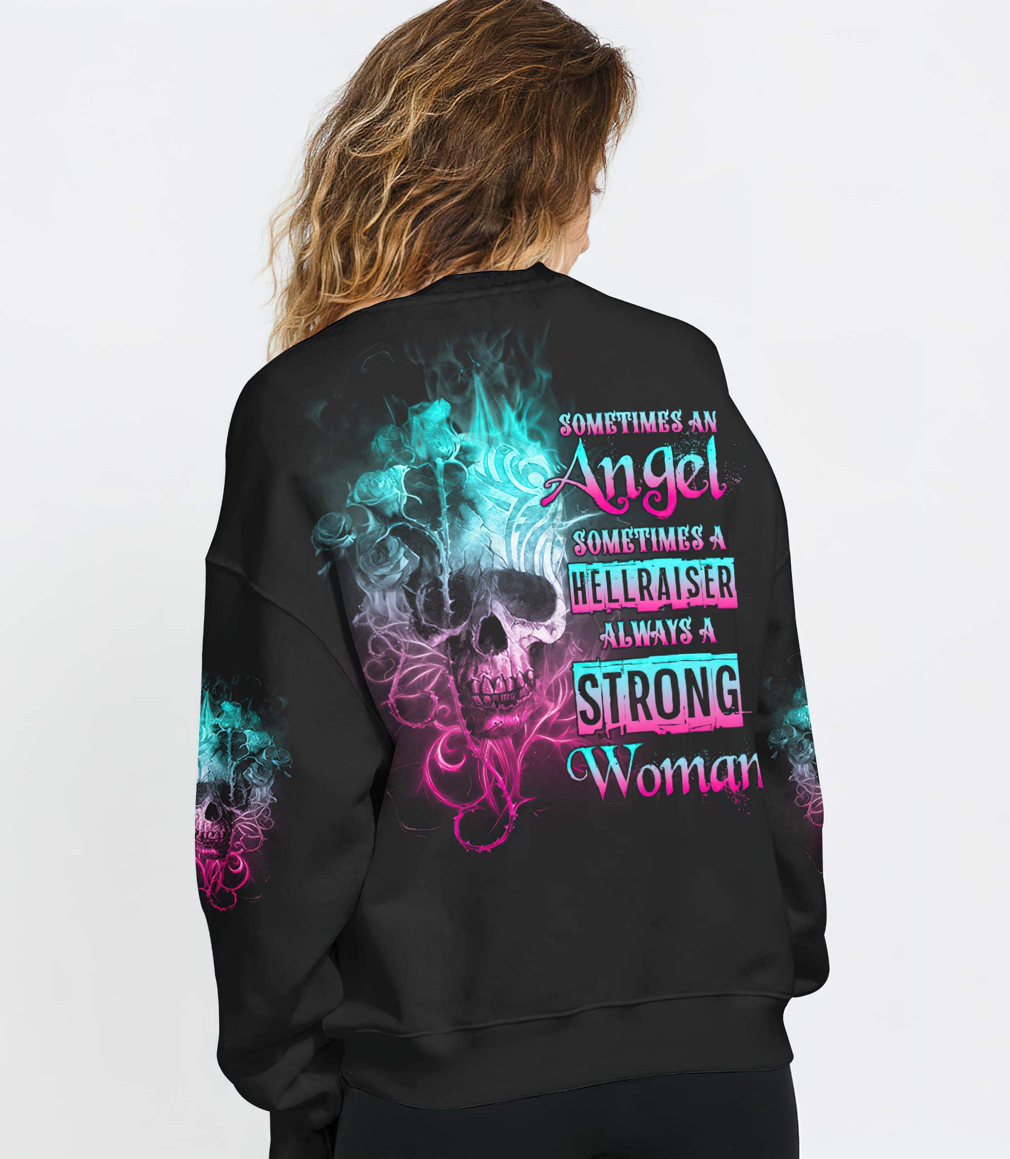 strong-woman-fire-skull-rose-tattoo-all-over-print-sweatshirt