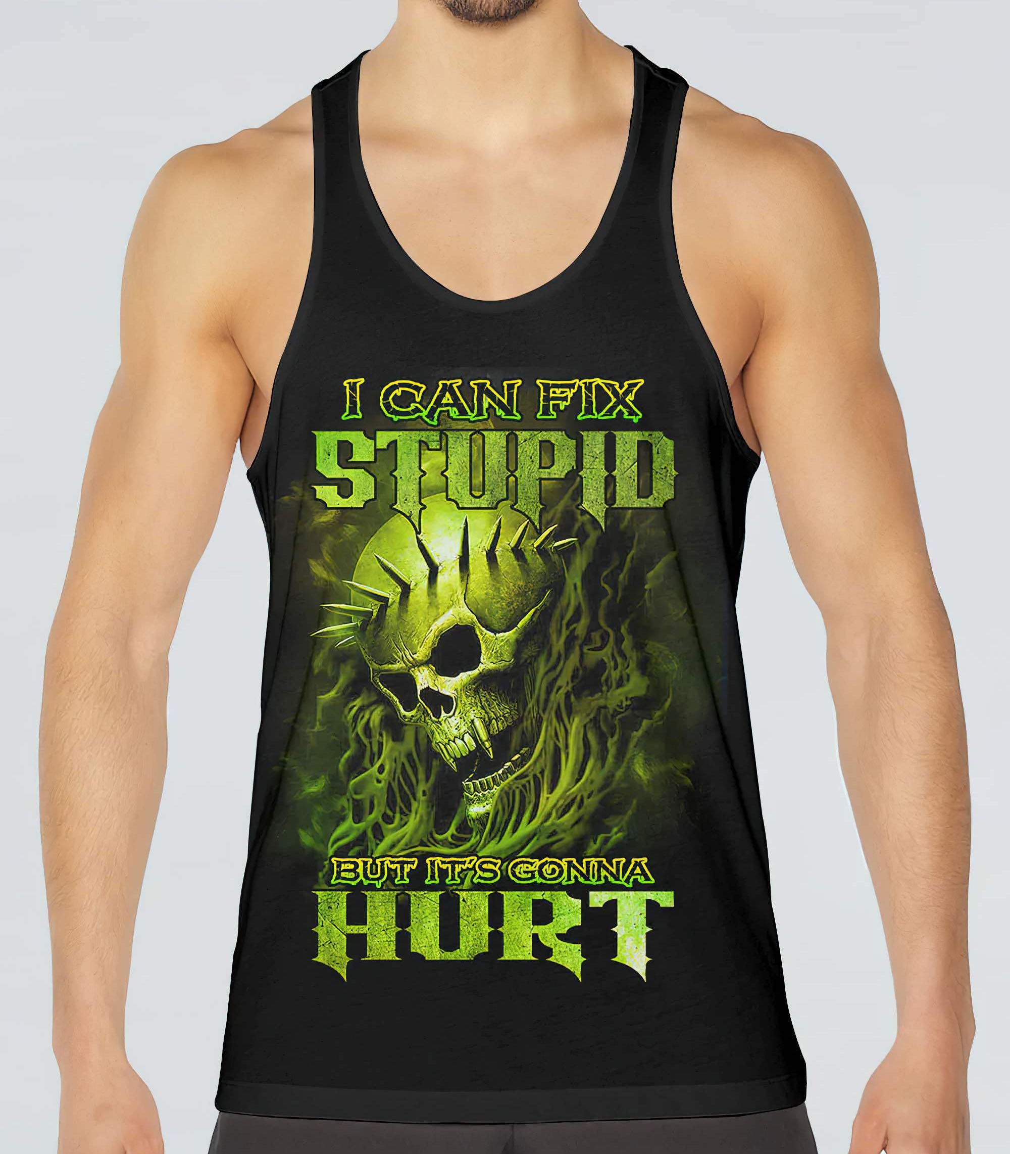 i-can-fix-stupid-bullet-skull-all-over-print-tank-top