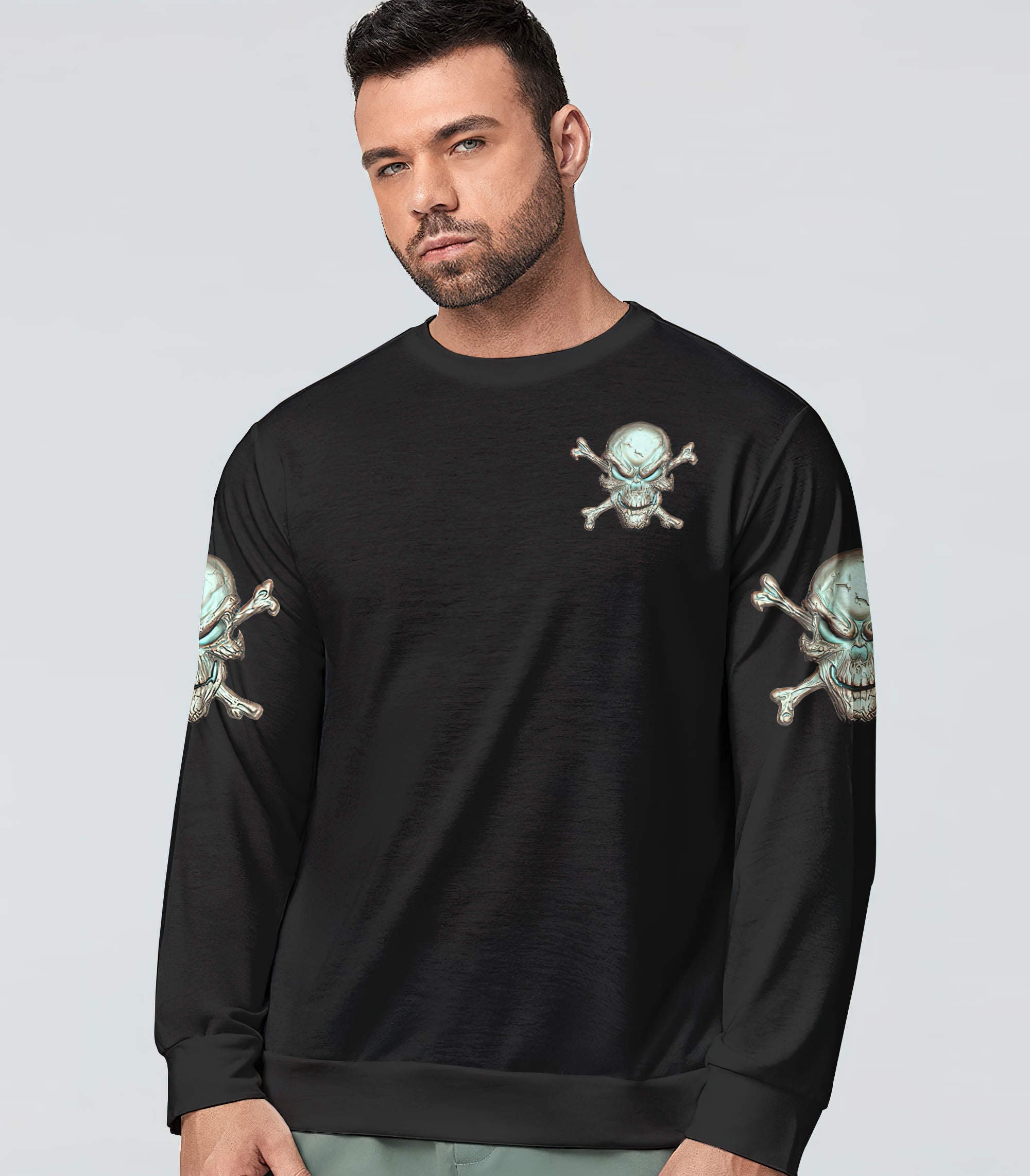 I Can Fix Stupid Metal Skull Bones All Over Print Sweatshirt