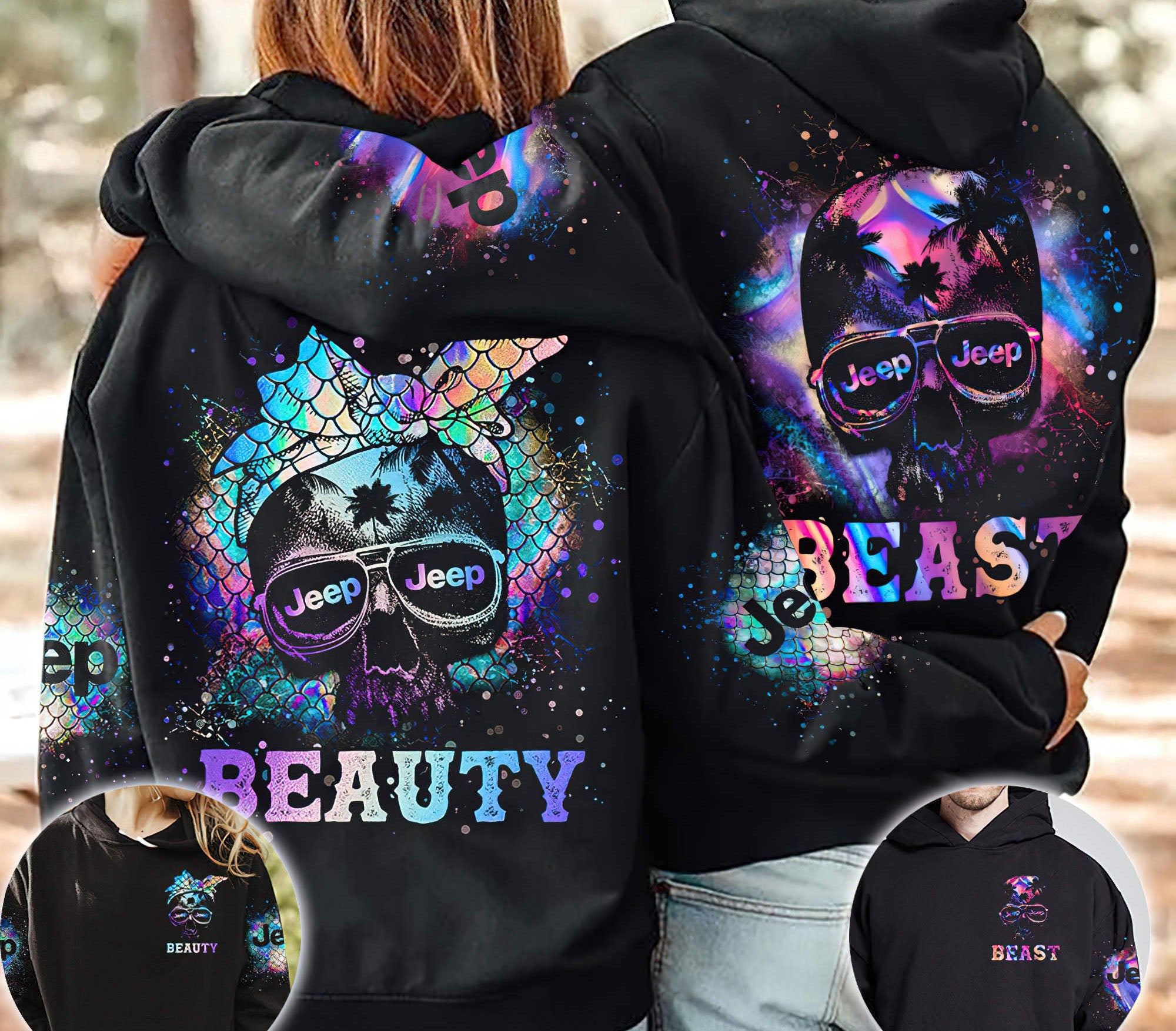 jeep-skull-beast-beauty-couple-hoodie