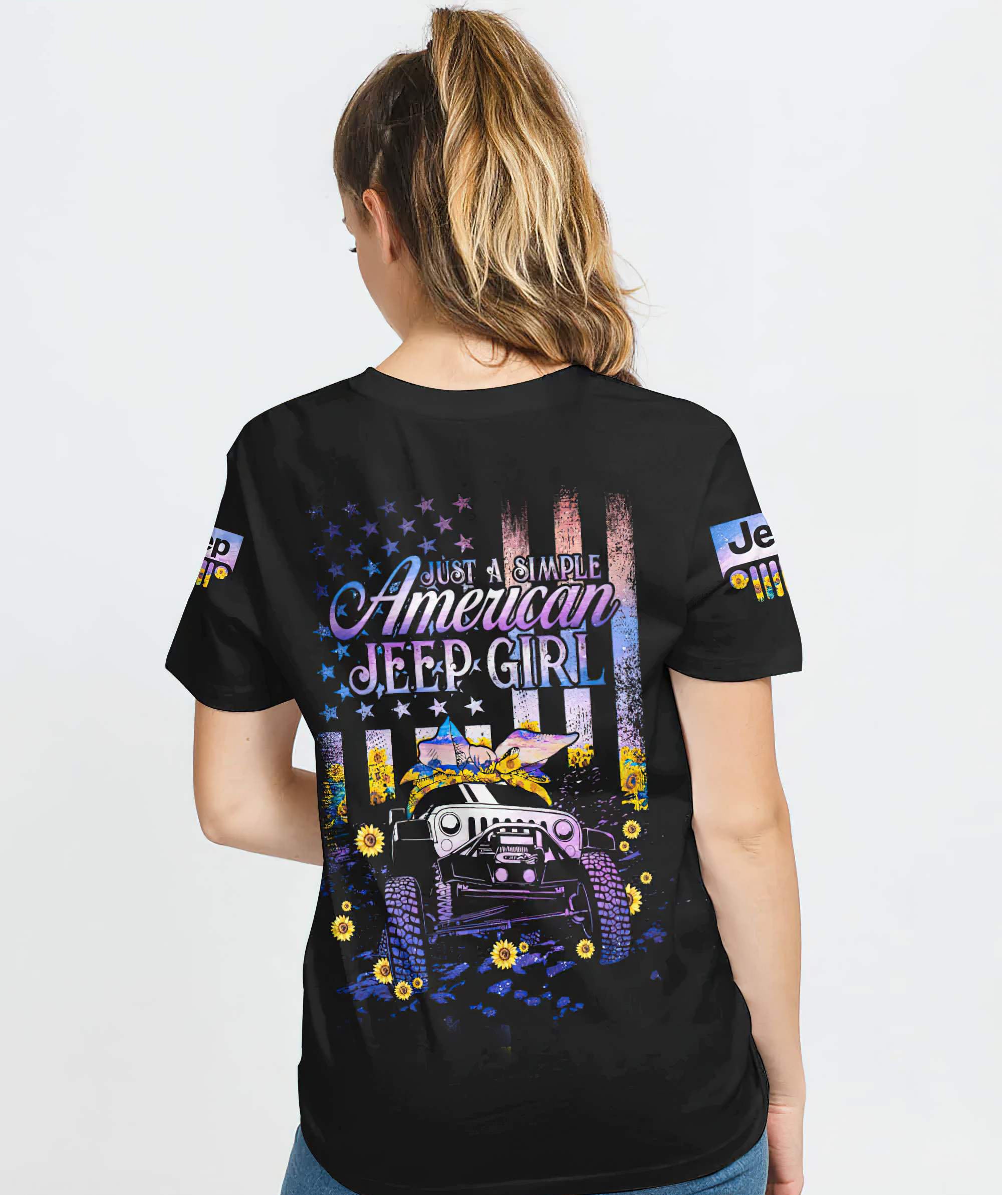 simple-american-jeep-girl-purple-sunflower-all-over-print-t-shirt