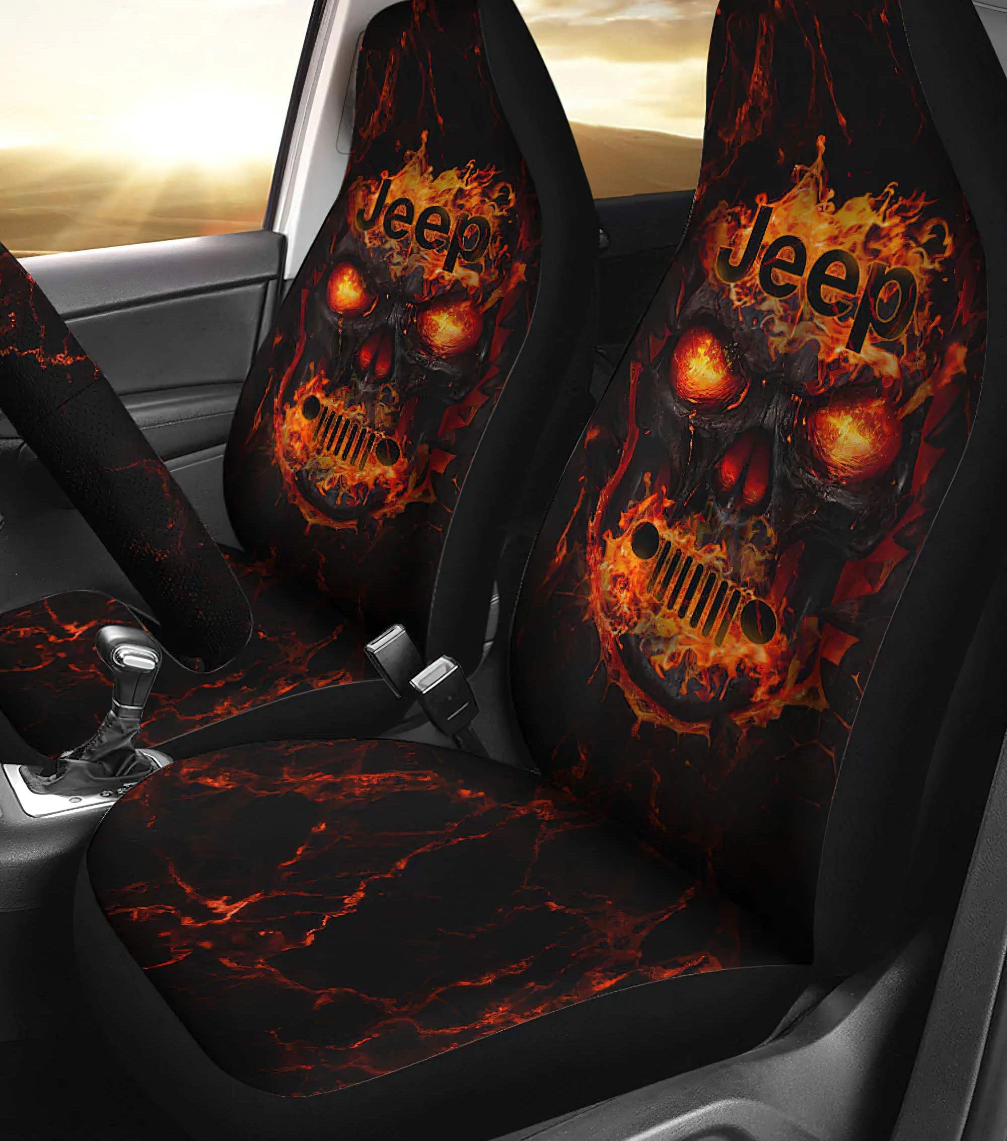 fire-skull-jeep-car-seat-cover