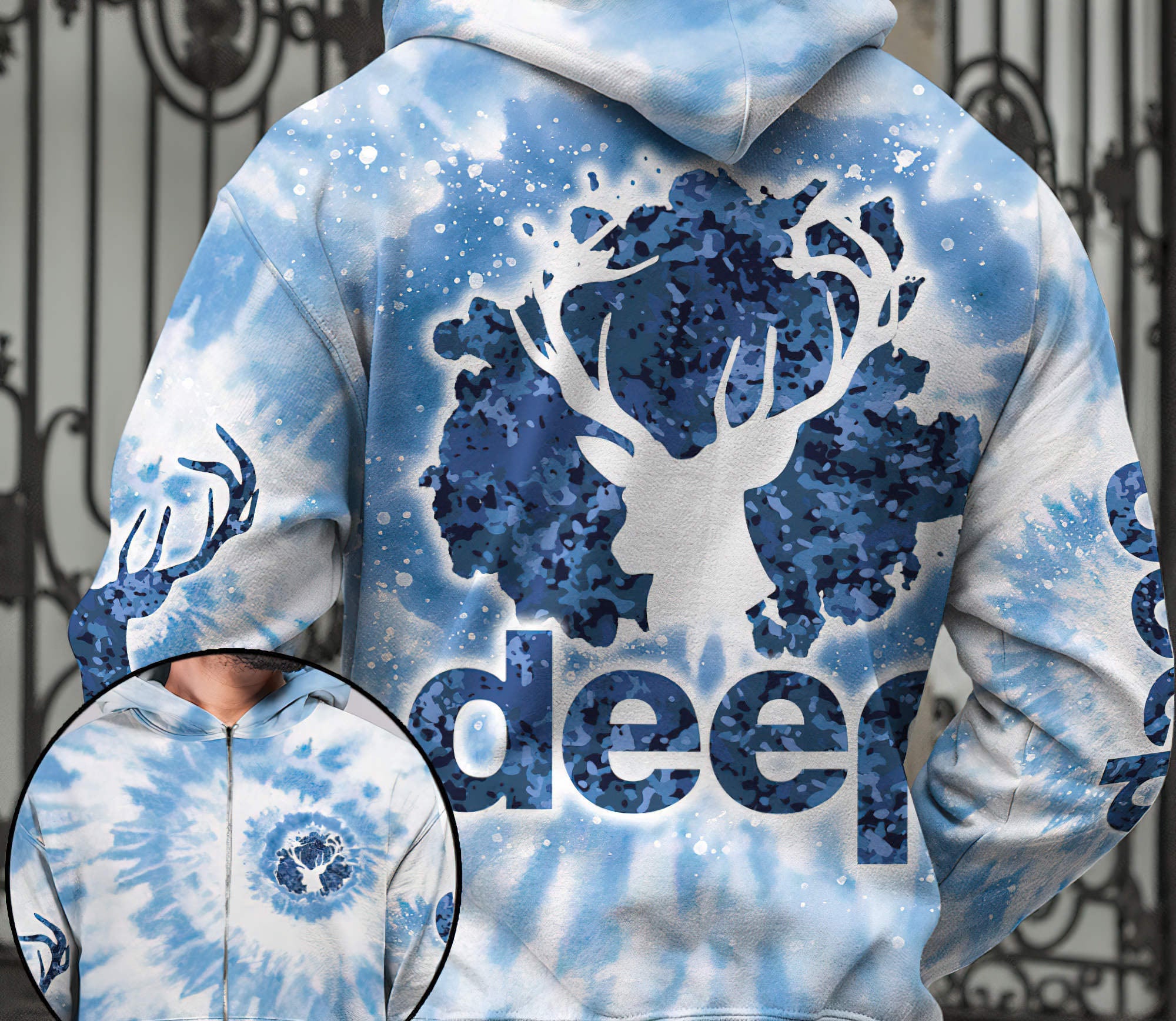 jeep-deer-tie-dye-blue-hoodie