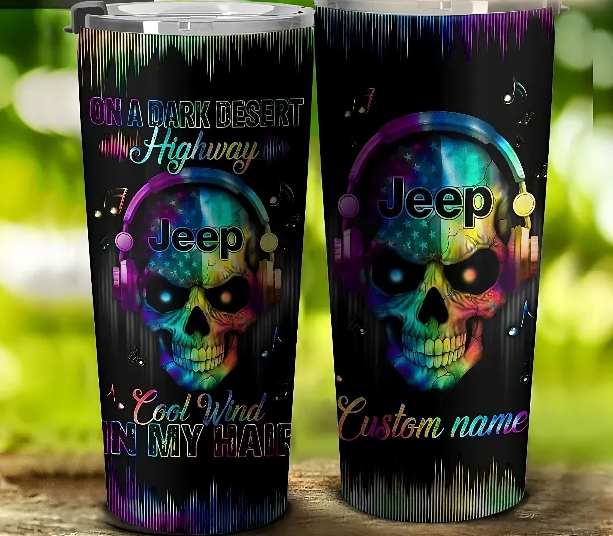 personalized-jeep-on-a-dark-desert-highway-tumbler