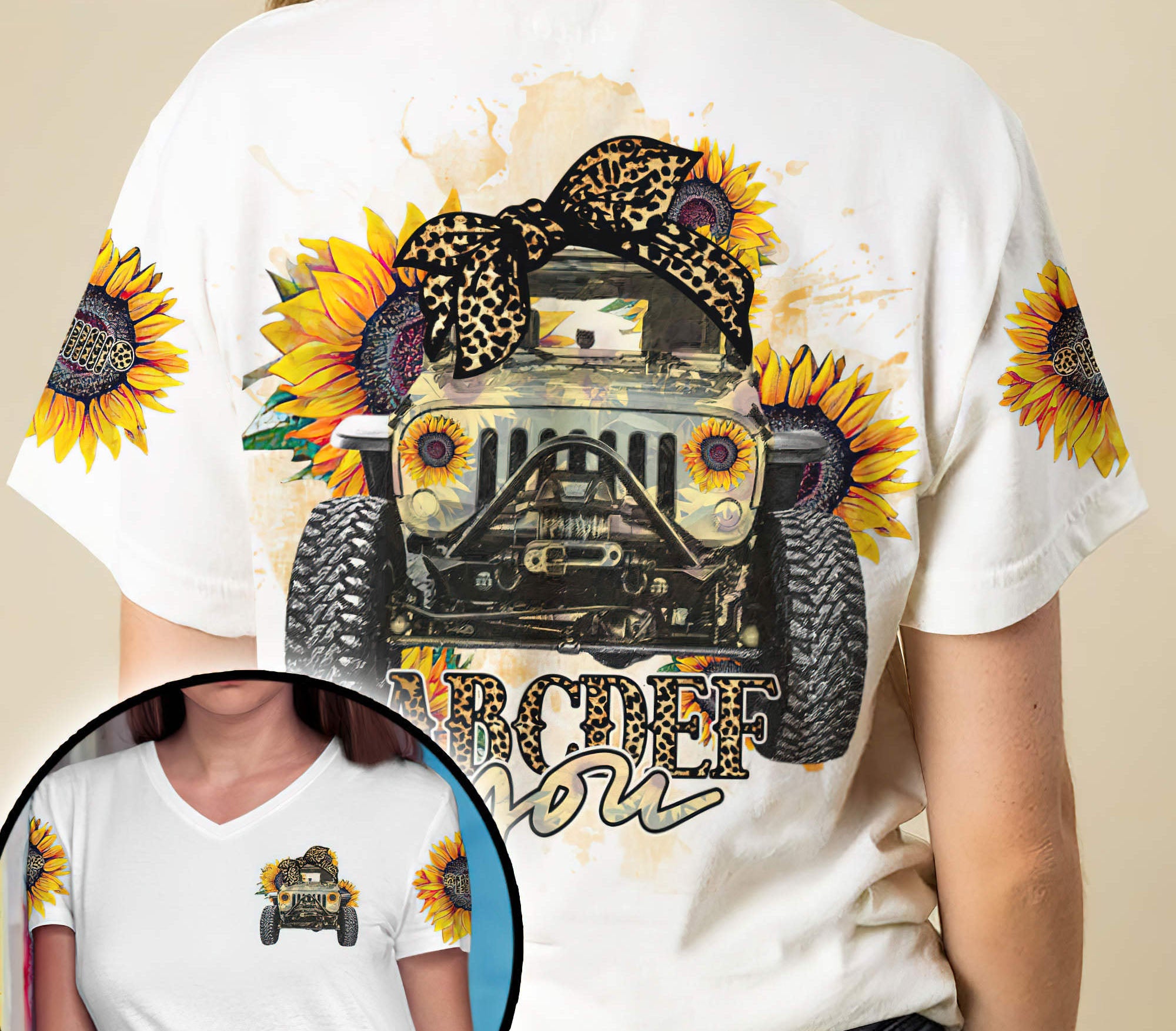 abcdef-you-jeep-sunflower-1-women-v-neck-t-shirt