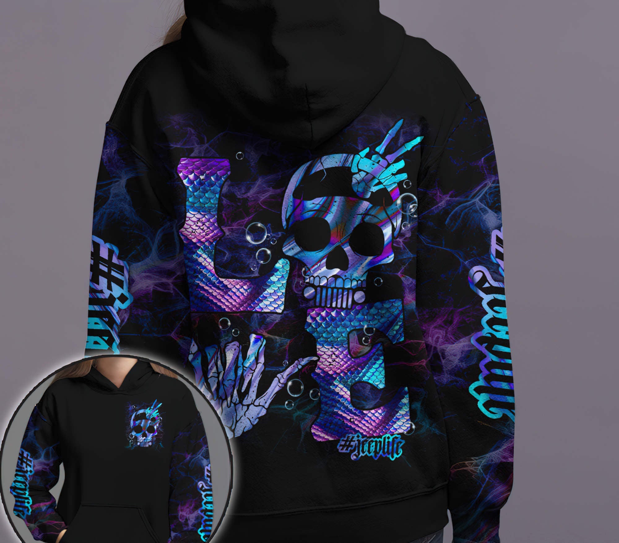 jeep-love-skull-wave-mermaid-hoodie