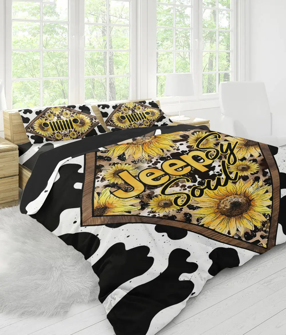 jeepsy-soul-sunflower-cowhide-bedding-set