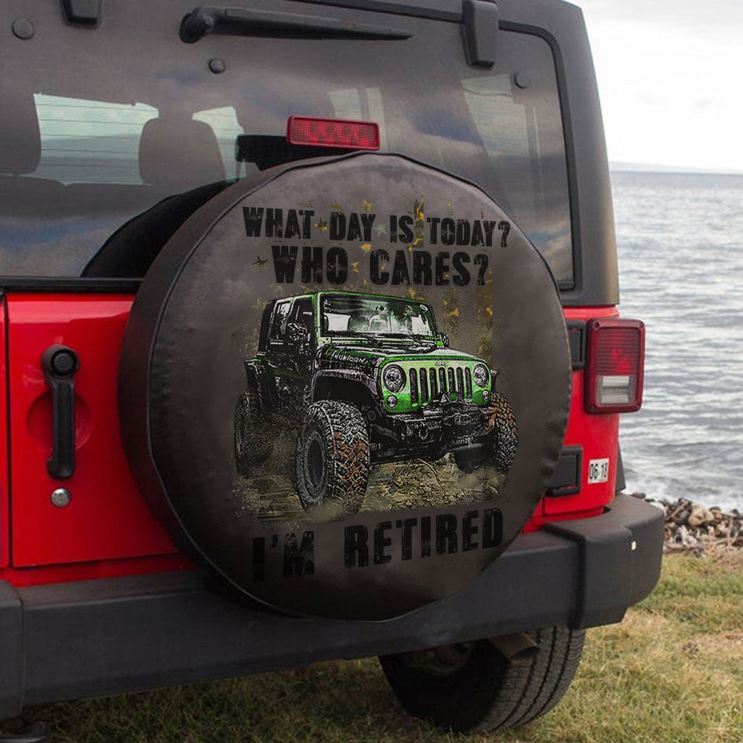 jeep-what-day-is-today-who-cares-im-retired-who-cares-green-spare-tire-cover