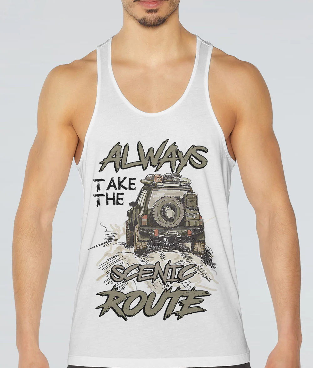 always-take-the-scenic-route-drawing-jeep-tank-top