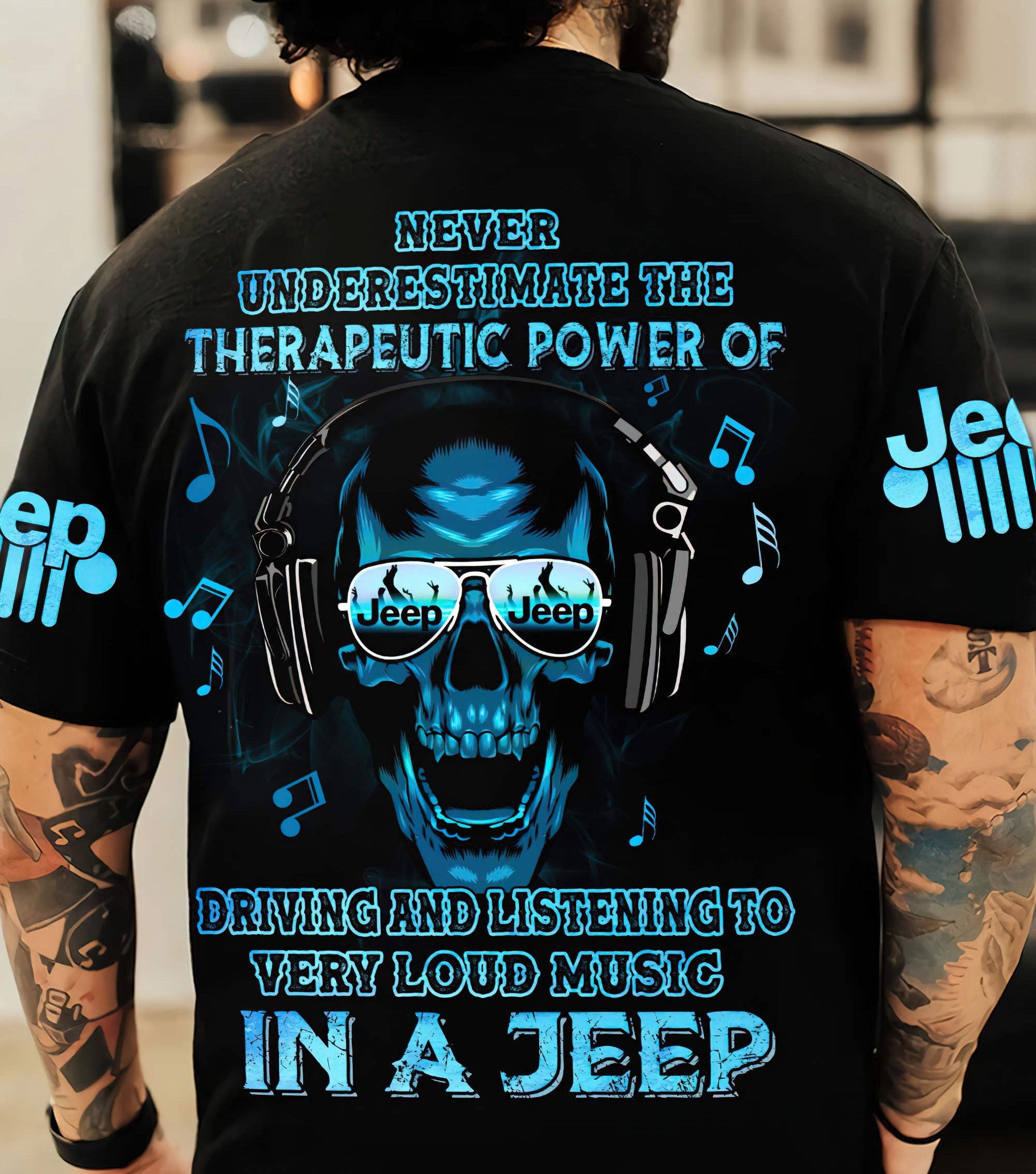 loud-music-in-a-jeep-skull-t-shirt