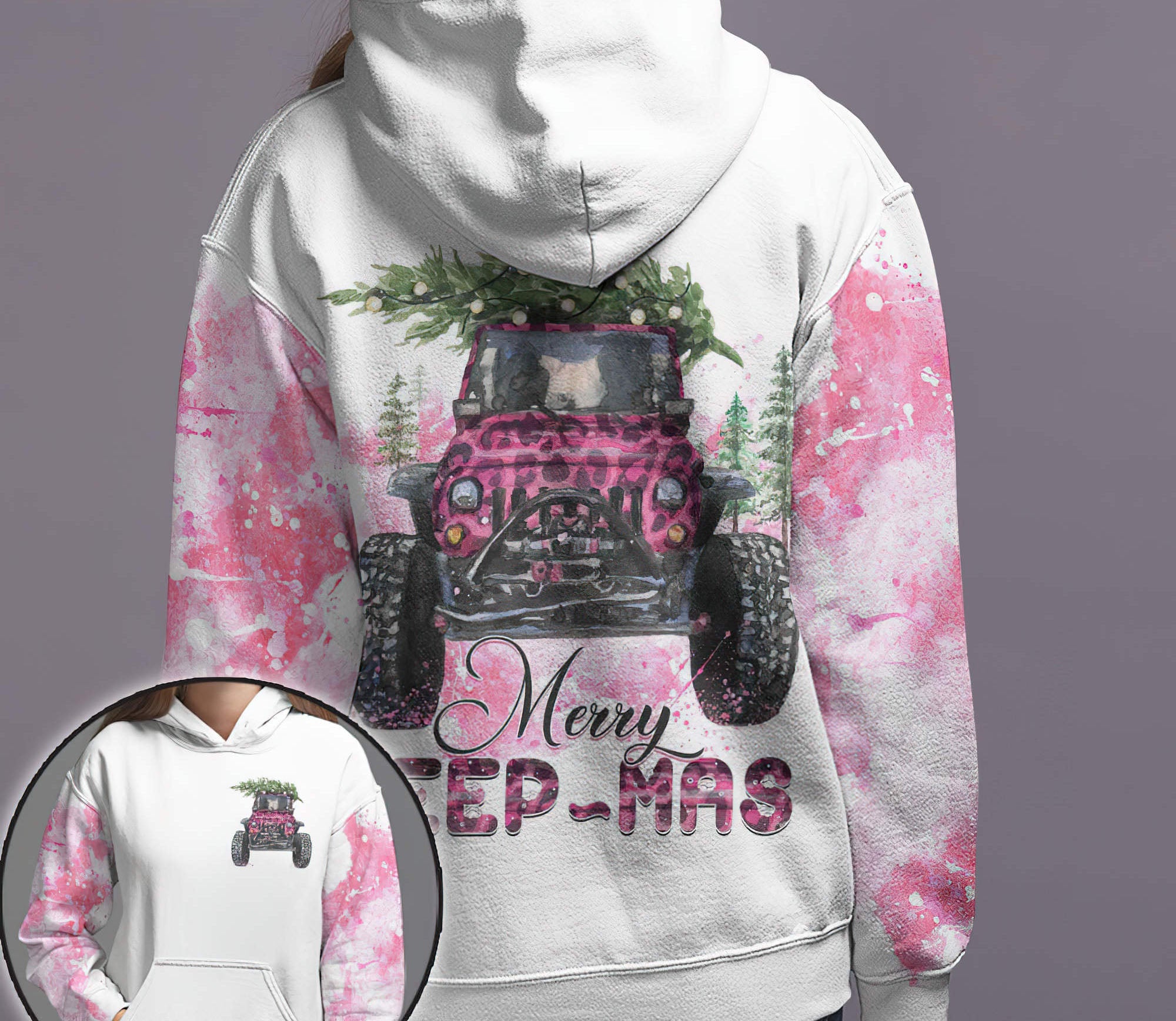 jeep-christmas-watercolor-hoodie