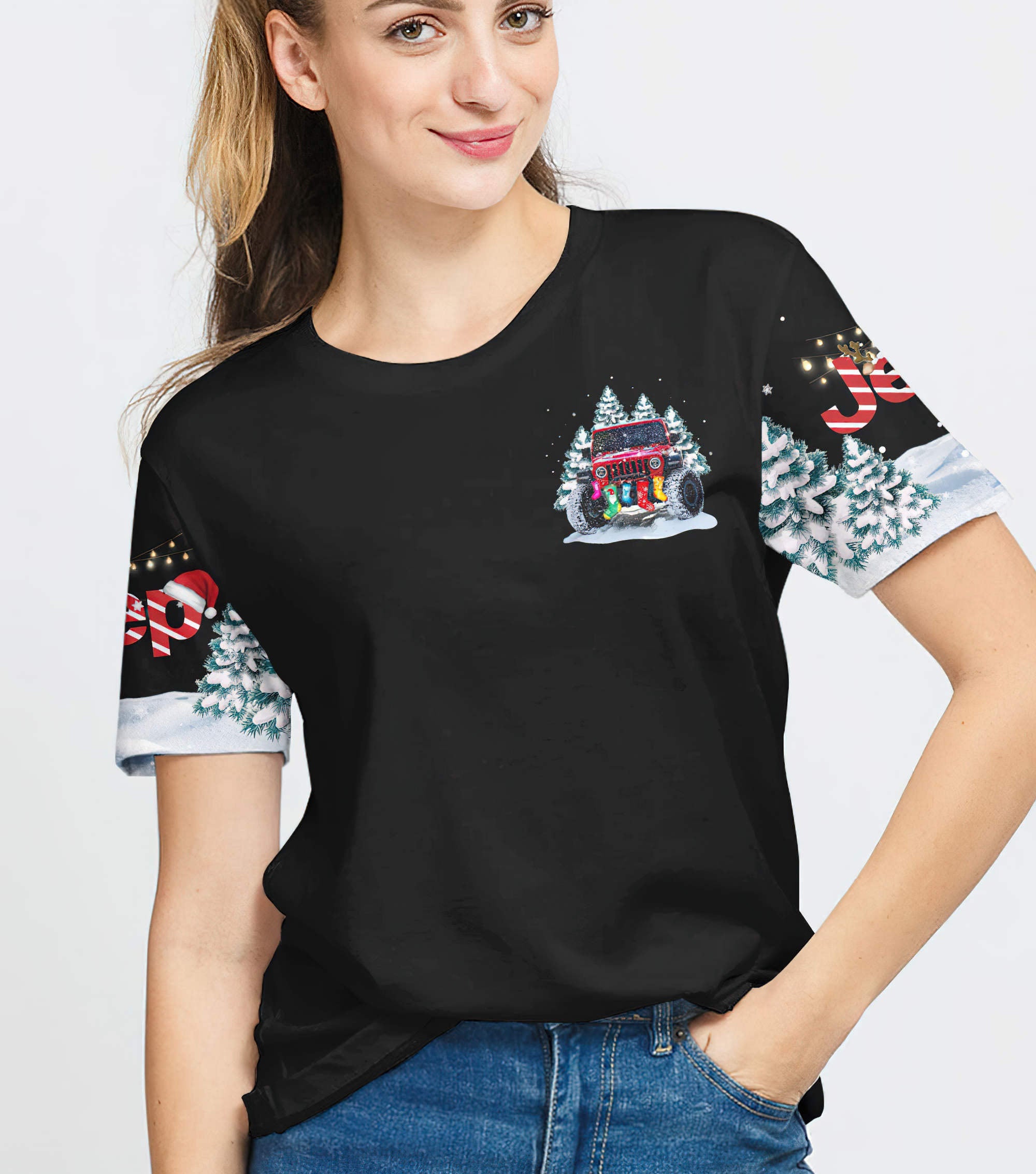 i-want-to-drive-around-red-jeep-christmas-t-shirt