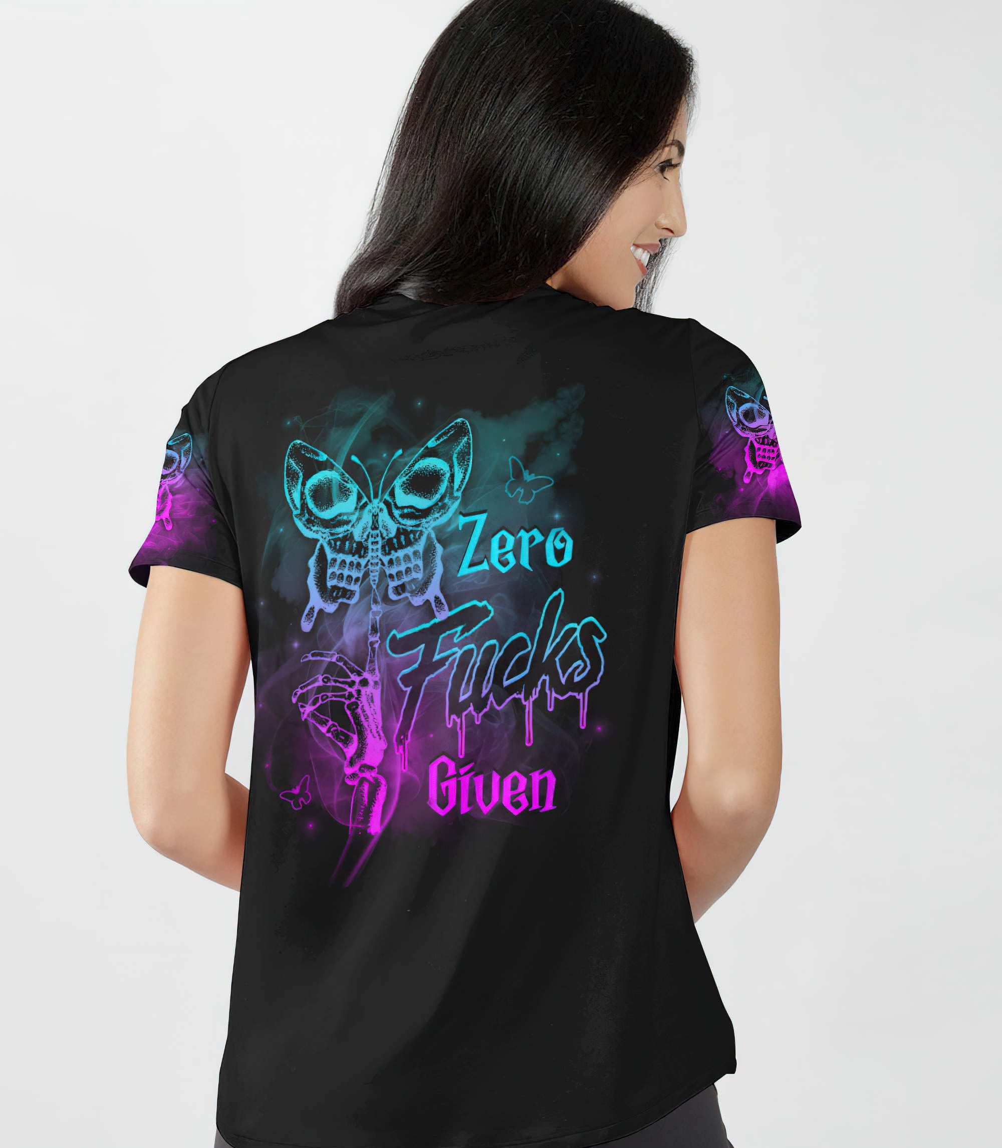 zero-fcks-given-smoke-all-over-print-women-v-neck-t-shirt