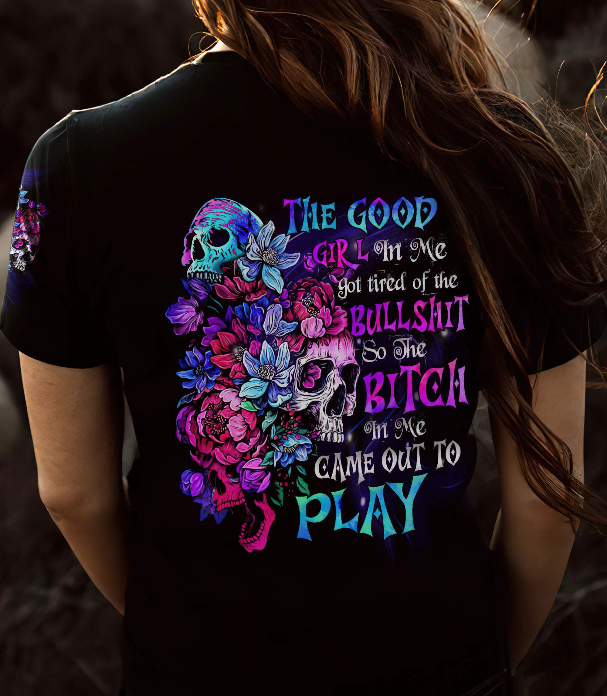 the-good-girl-in-me-floral-skull-all-over-print-1-women-v-neck-t-shirt