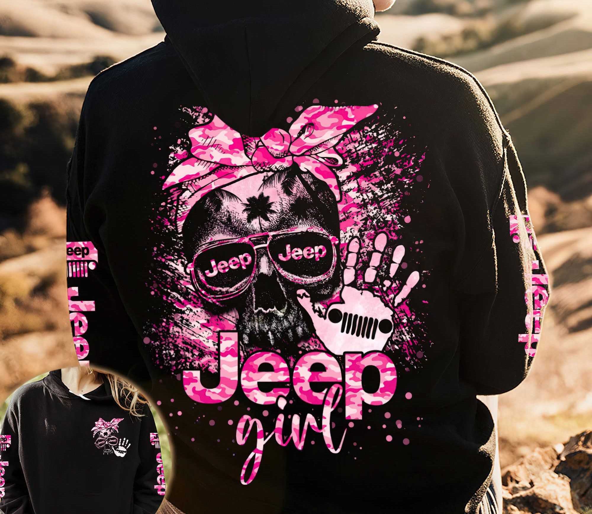 jeep-girl-skull-pink-camo-hoodie