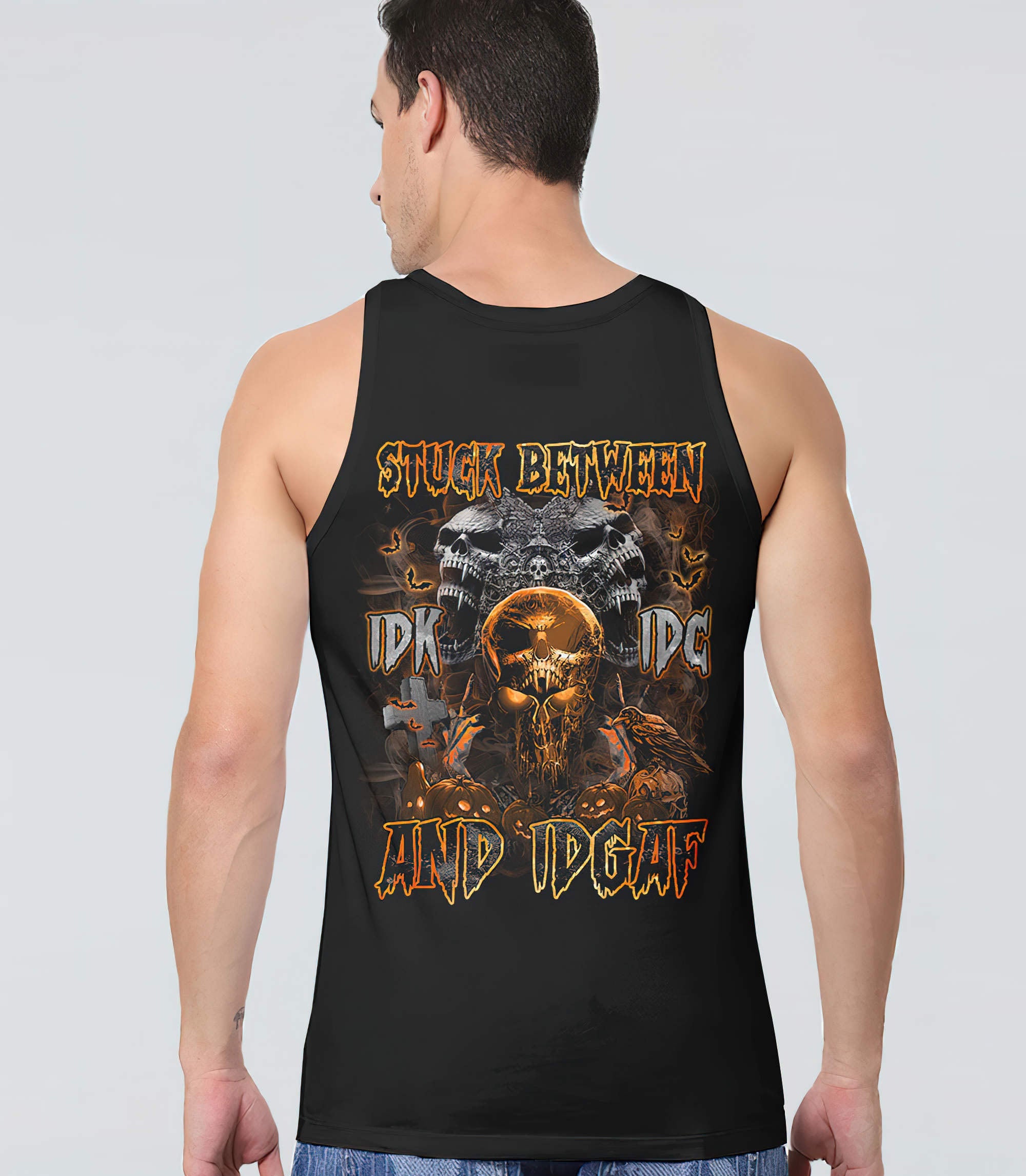 stuck-between-evil-skull-halloween-all-over-print-tank-top