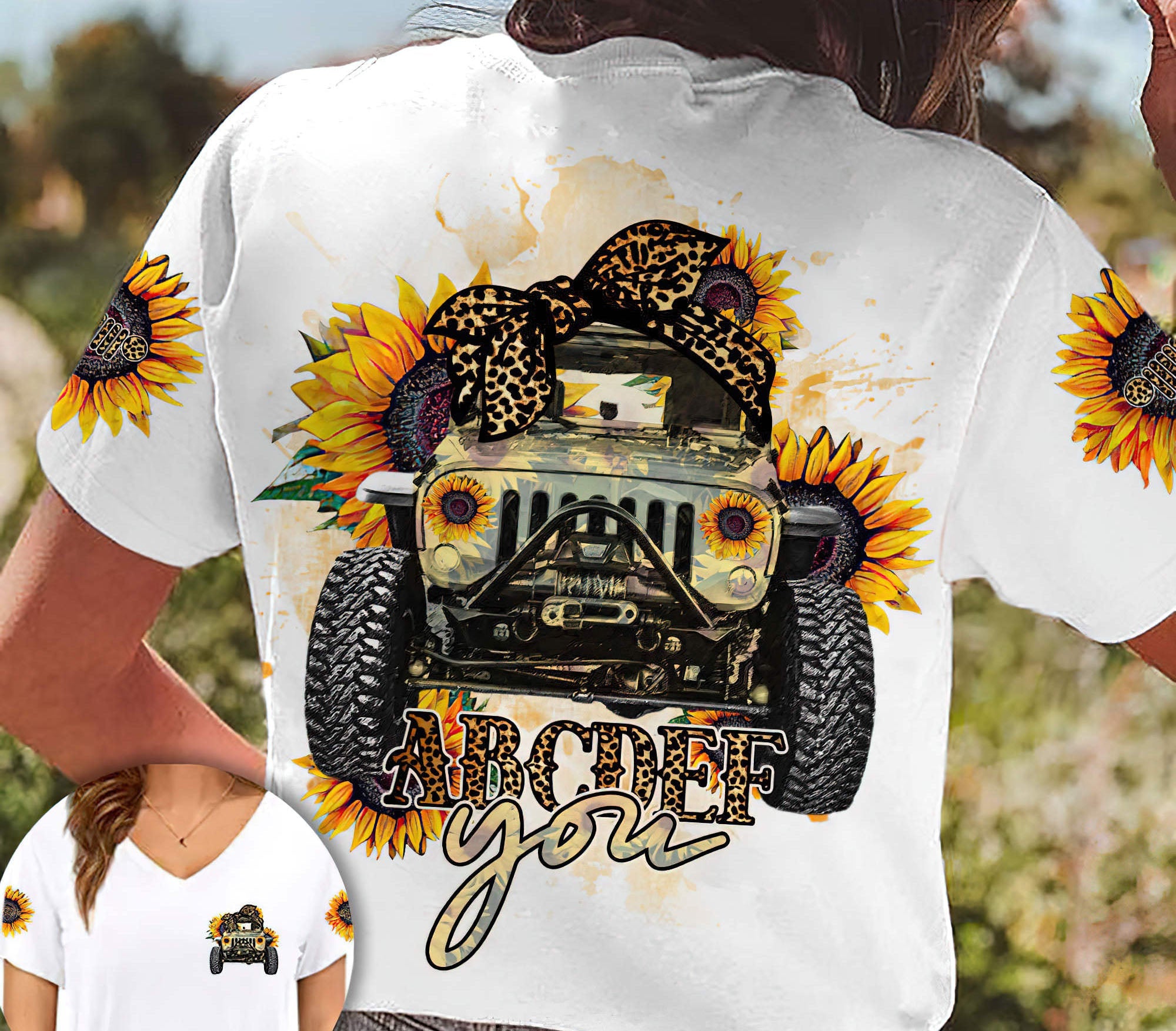 abcdef-you-jeep-sunflower-1-women-v-neck-t-shirt