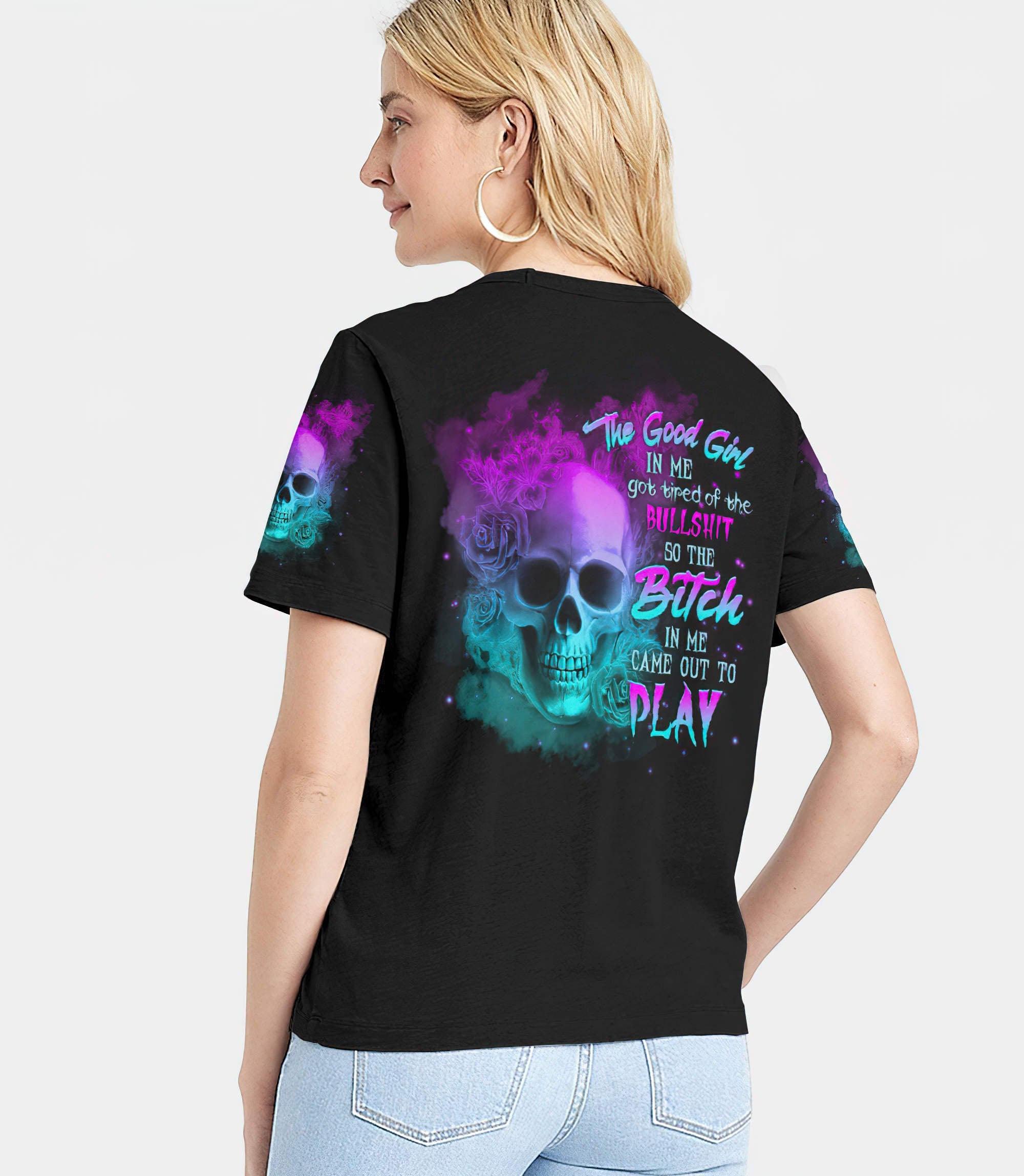 the-good-girl-in-me-got-tired-fire-skull-all-over-print-women-v-neck-t-shirt