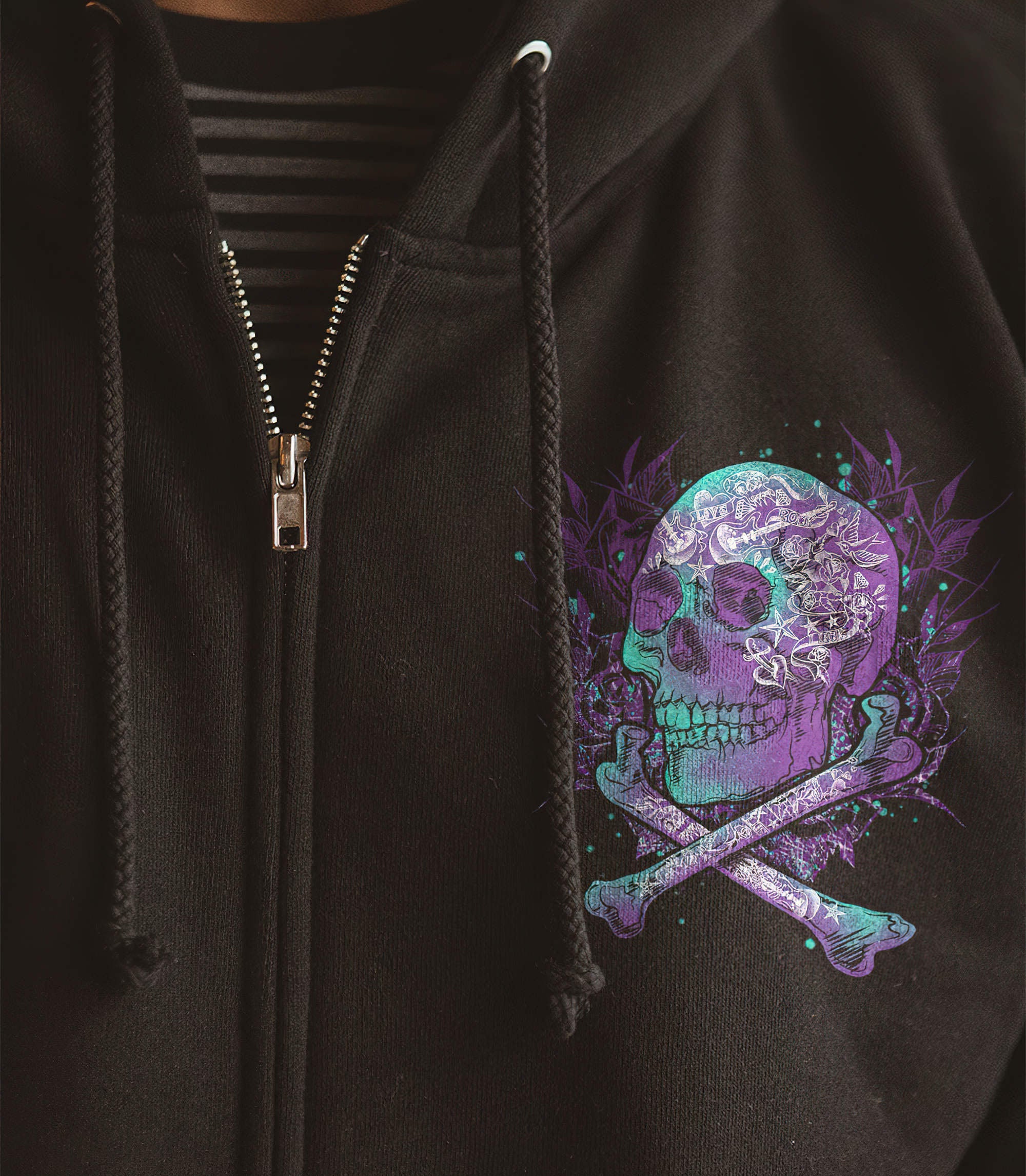 just-a-woman-who-loves-skulls-and-has-tattoos-all-over-print-hoodie